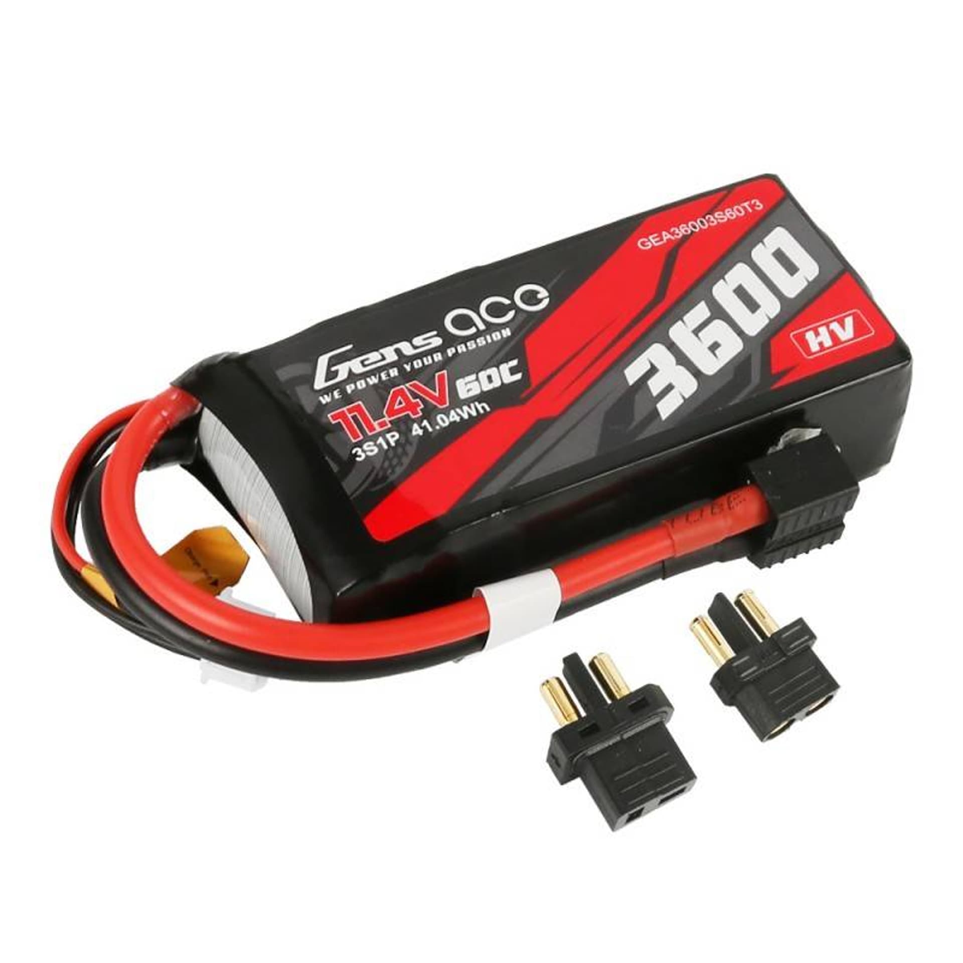 

3600mAh 11.4V 60C High Voltage Gens Ace XT60/T-dean