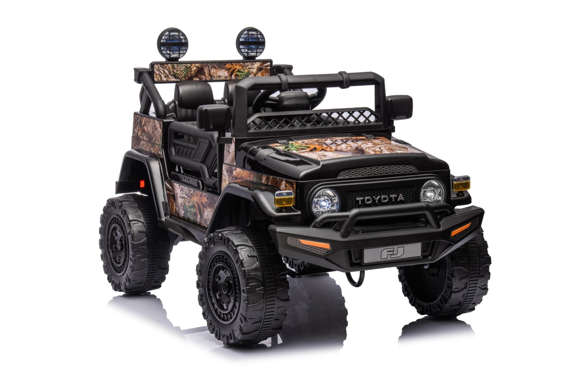 

Toyota FJ Cruiser dla dzieci Czarny Liście + Pilot + Napęd 4x4 + Audio LED + EVA + Wolny Start
