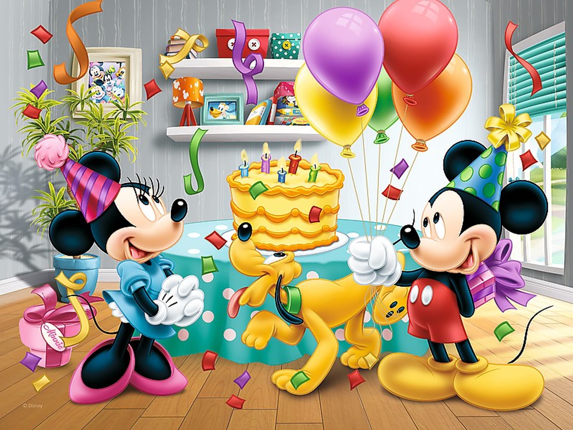 

Puzzle 30 elementów Myszka Miki Tort urodzinowy
