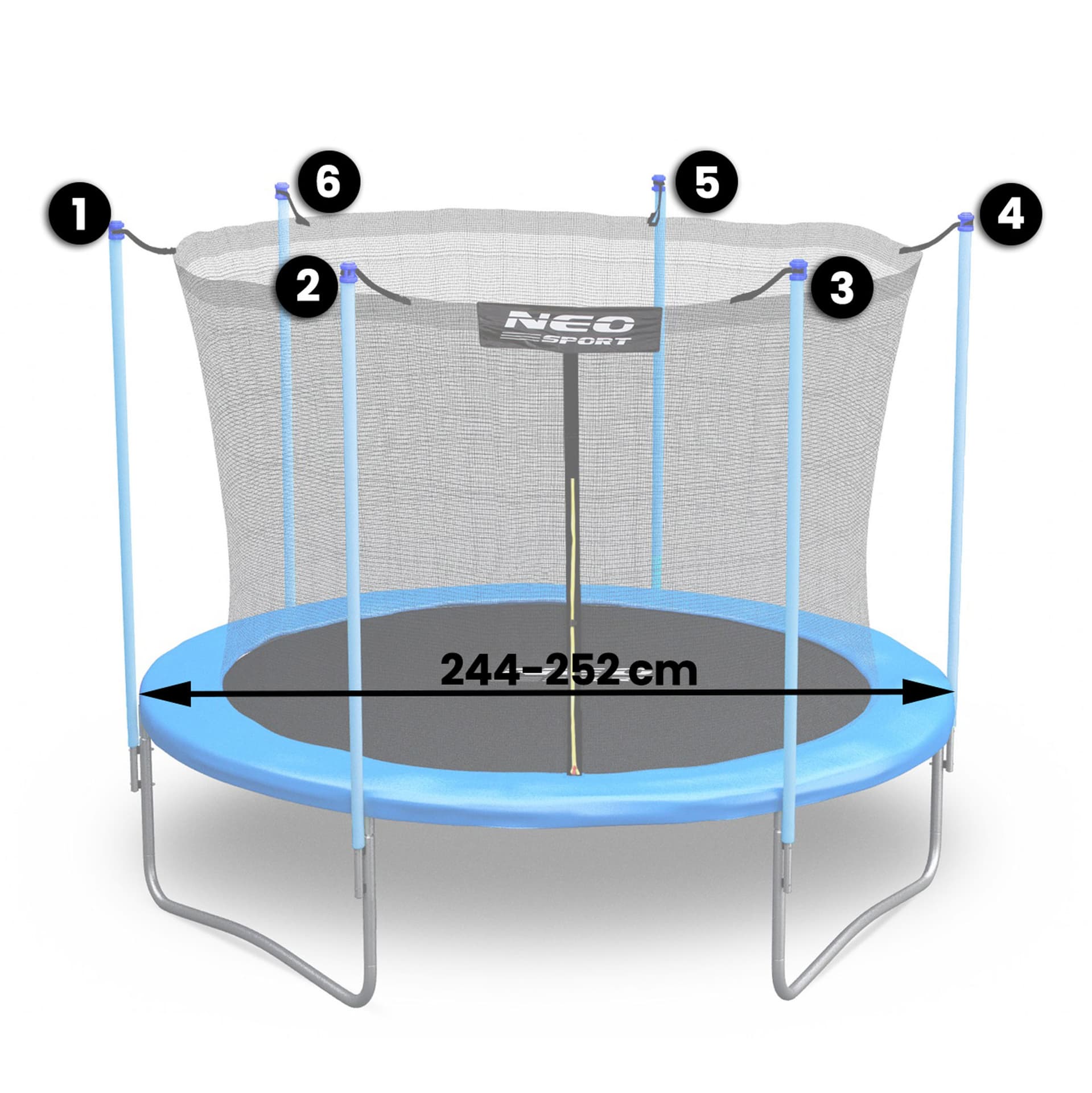 

Siatka wewnętrzna do trampoliny 252cm 8ft Neo-Sport