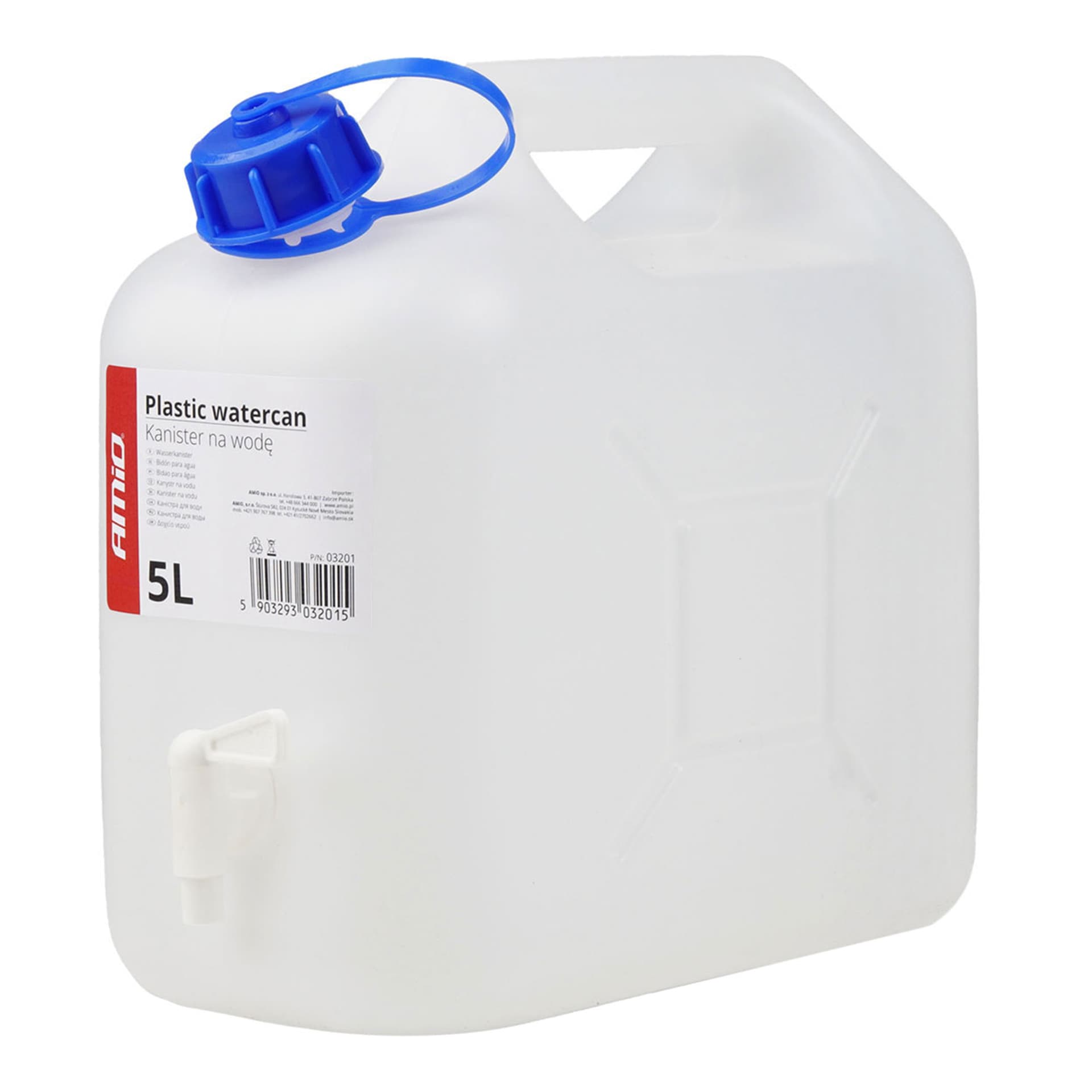 

Kanister zbiornik plastikowy na wodę z kranem 5l amio-03201