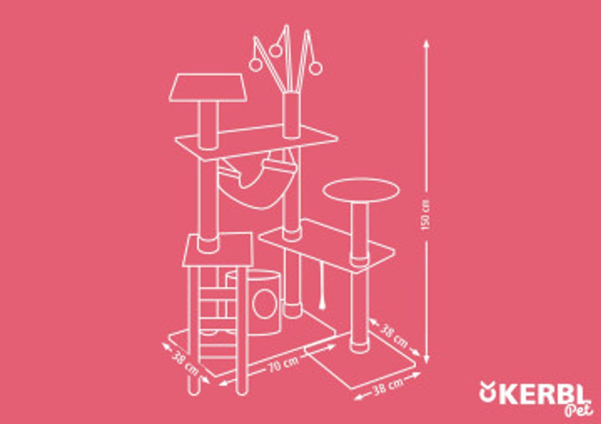 

KERBL Drapak dla kota Creativ Adventure beżowo-jasnoszary [81586]
