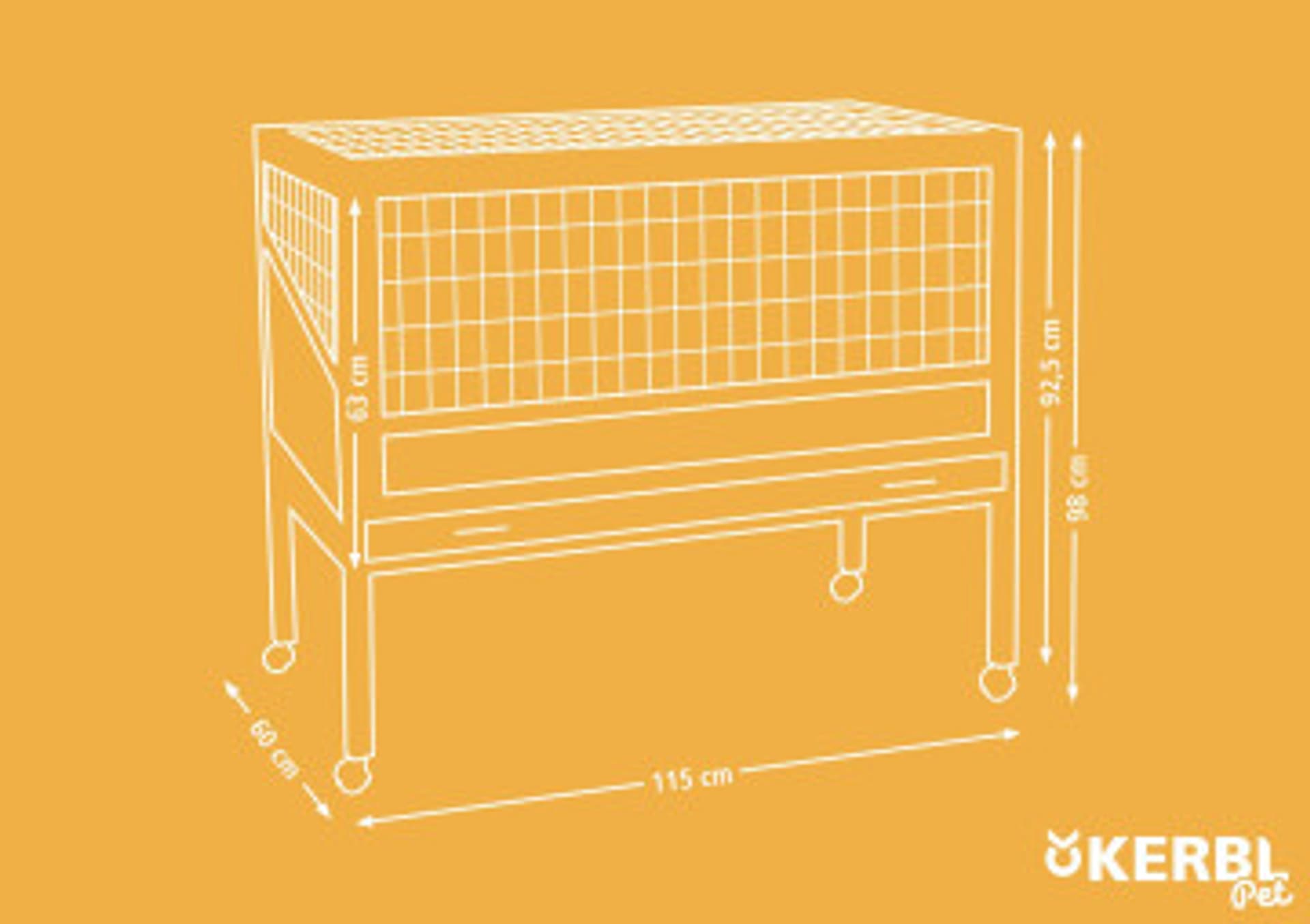 

KERBL Klatka dla gryzoni Indoor Deluxe 115x60x92,5cm, drewniana [82725]