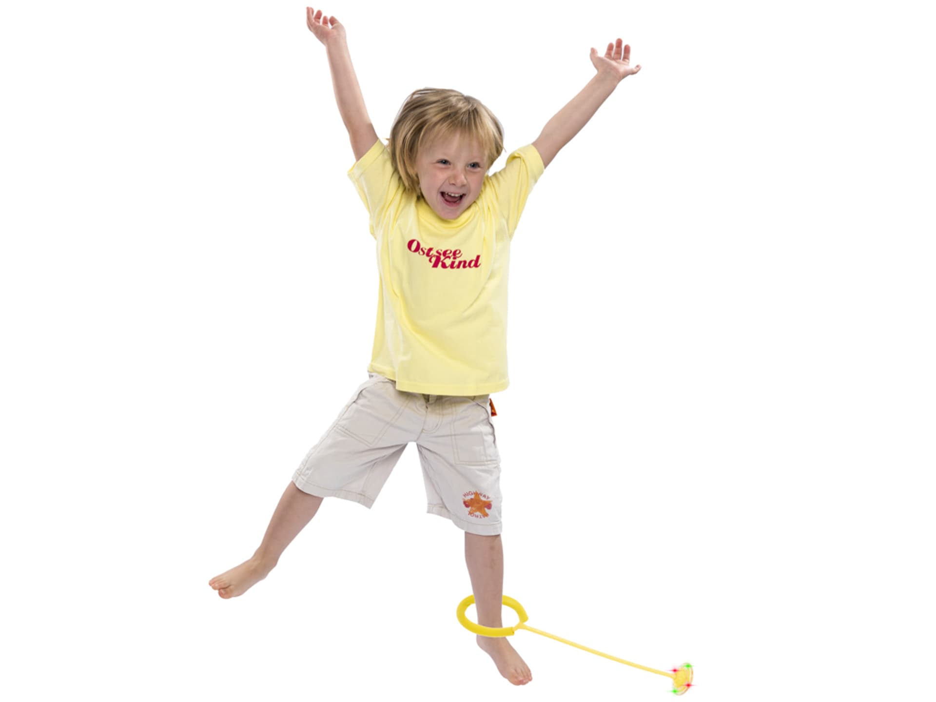 

Hula hop na nogę skakanka piłka świecąca LED żółta
