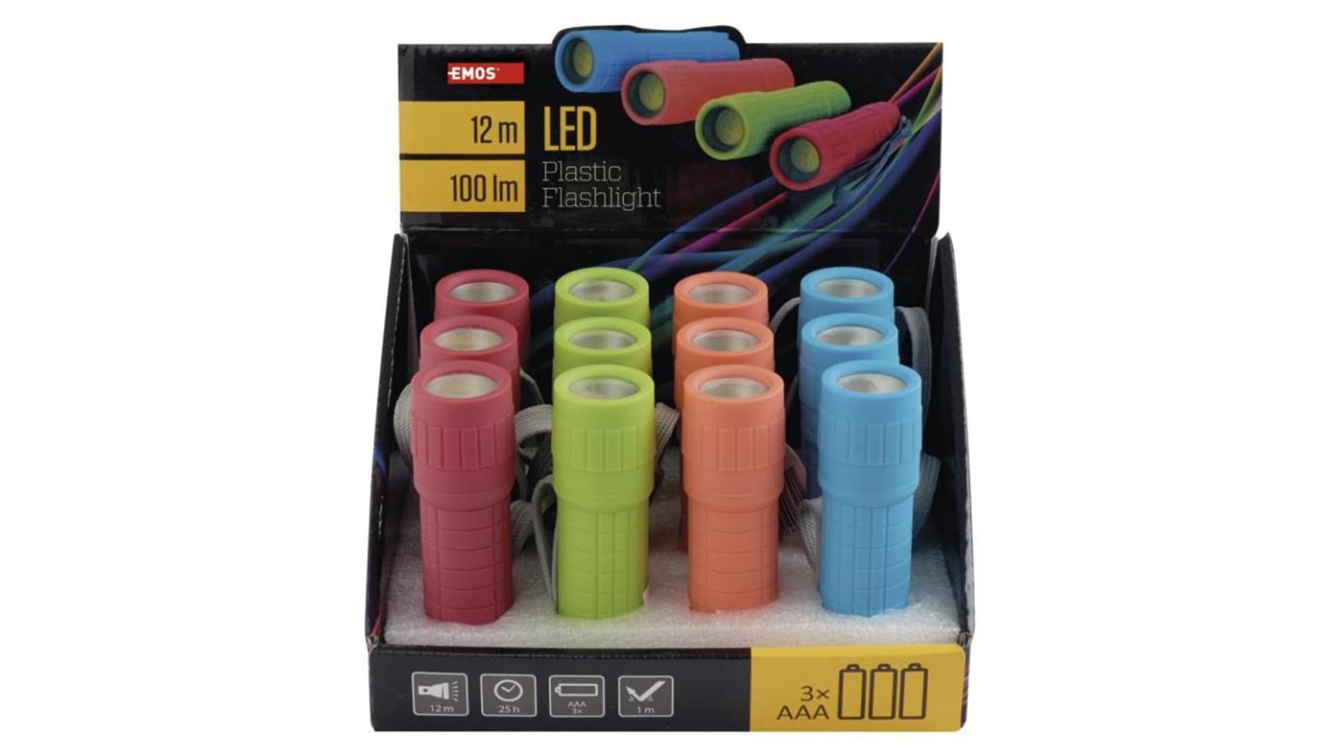 

Latarka LED COB 1W 100 lm 3× AAA 12 P4706