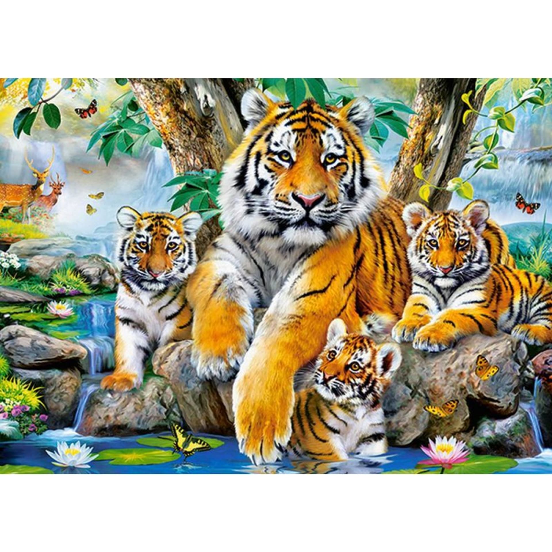 

Puzzle 120el. tigers by stream