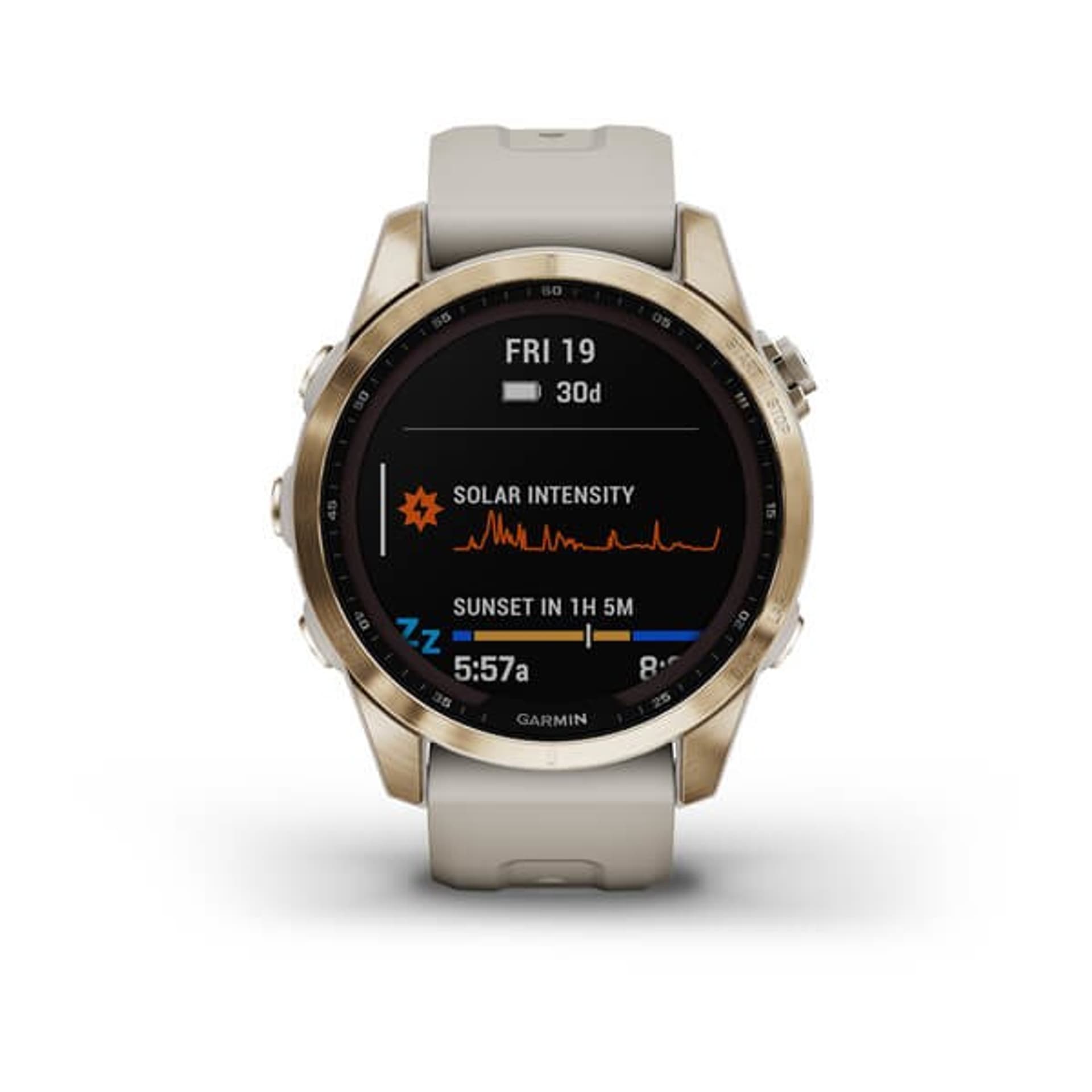 

Zegarek sportowy Garmin Genix 7S Sapphire Cream Gold Ti with Light Sand Band