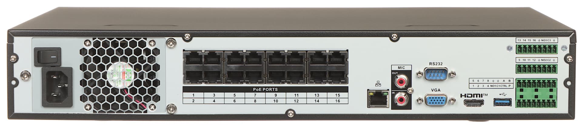 

REJESTRATOR IP NVR4416-16P-EI 16 KANAŁÓW +16-PORTOWY SWITCH POE WizSense DAHUA