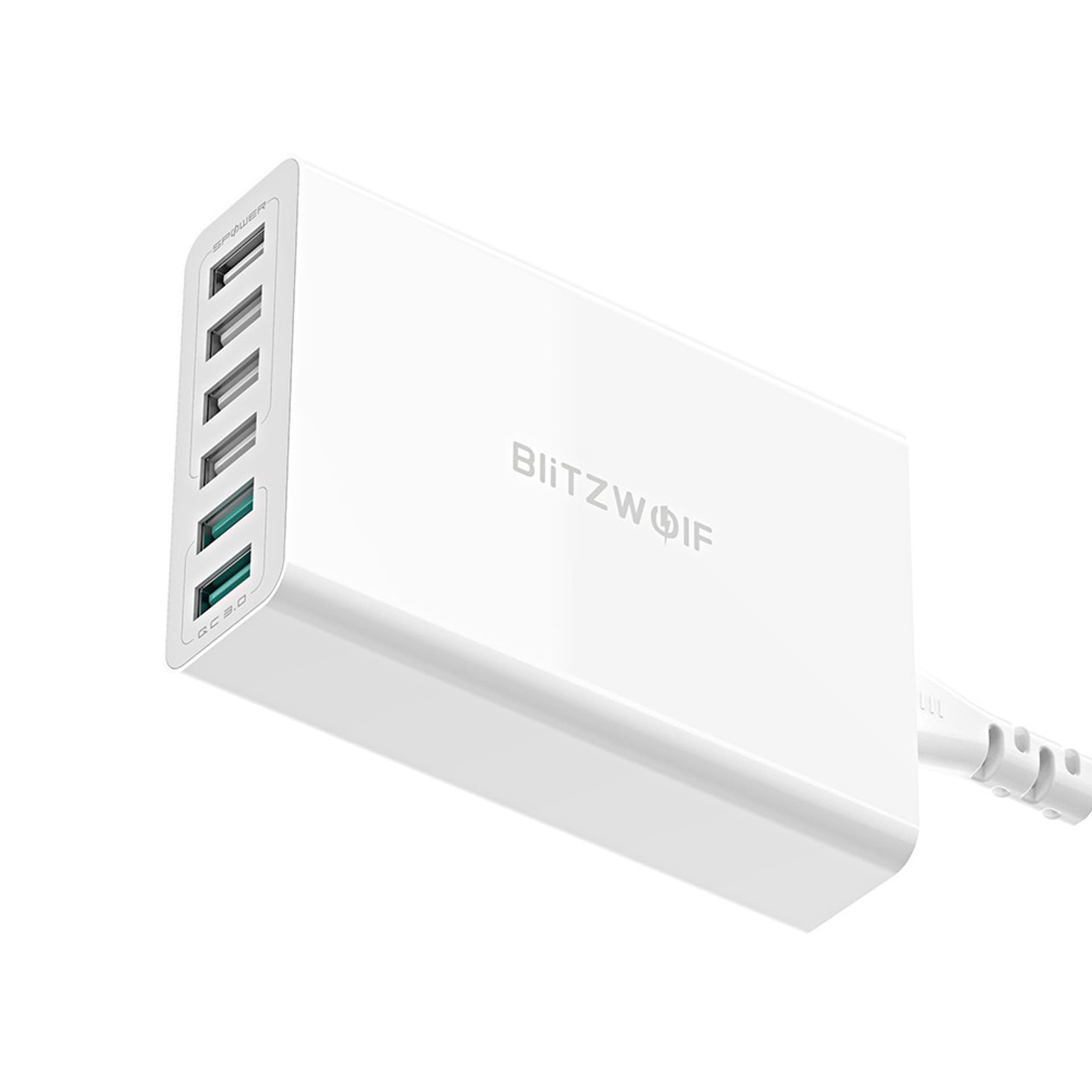 

Ładowarka 6x USB Blitzwolf BW-S15, QC 3.0, 60W (biały)