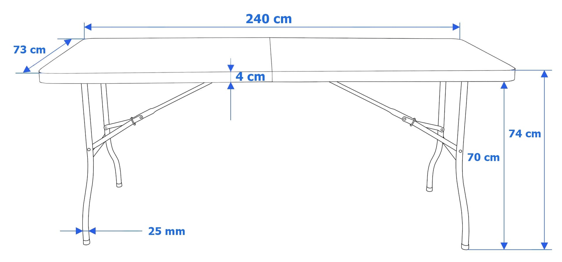 

Stół cateringowy IMPRO składany w walizkę 240 cm czarny