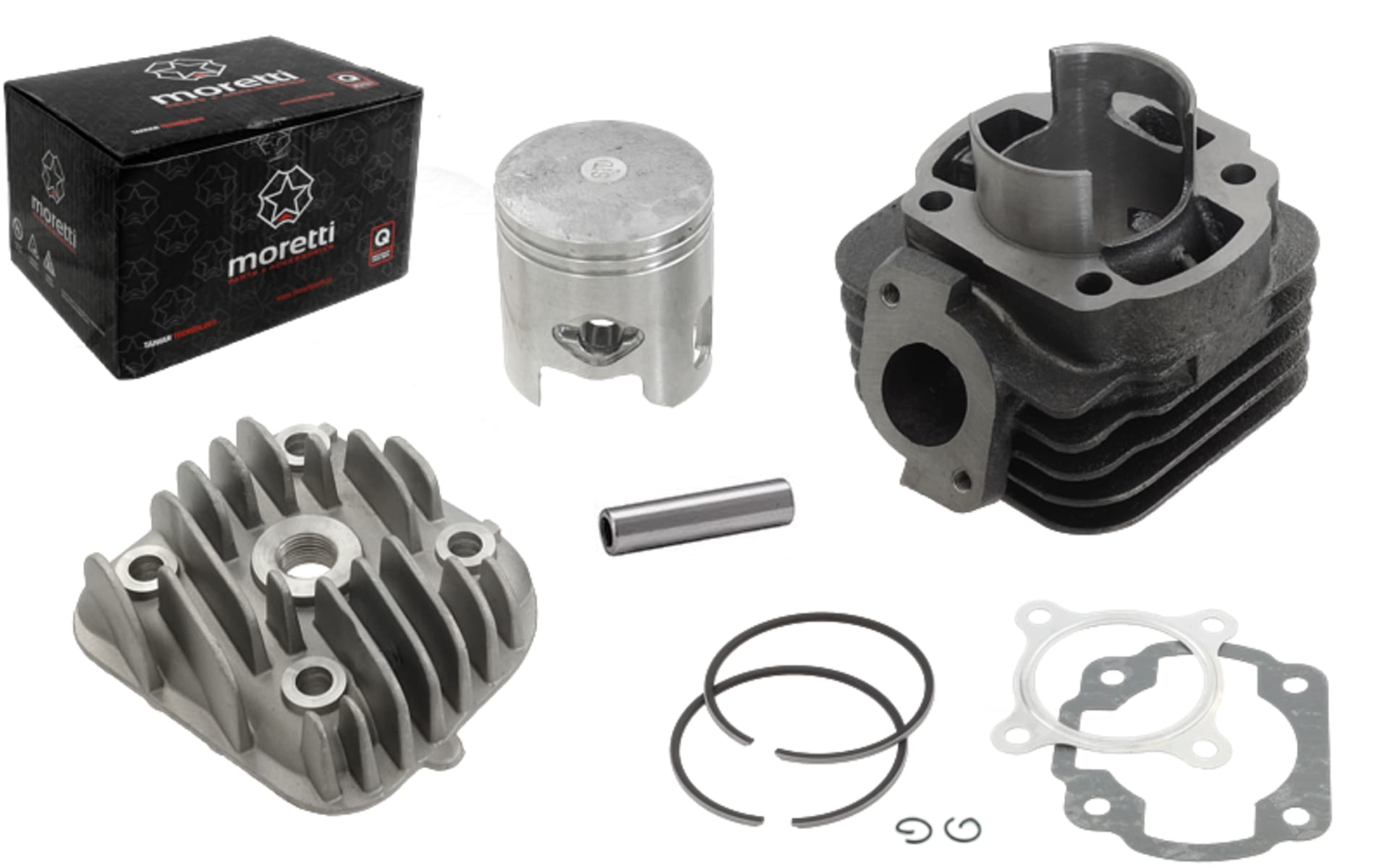 

Cylinder i głowica Moretti do skutera 2T 70cc 1PE40QMB sw.10mm