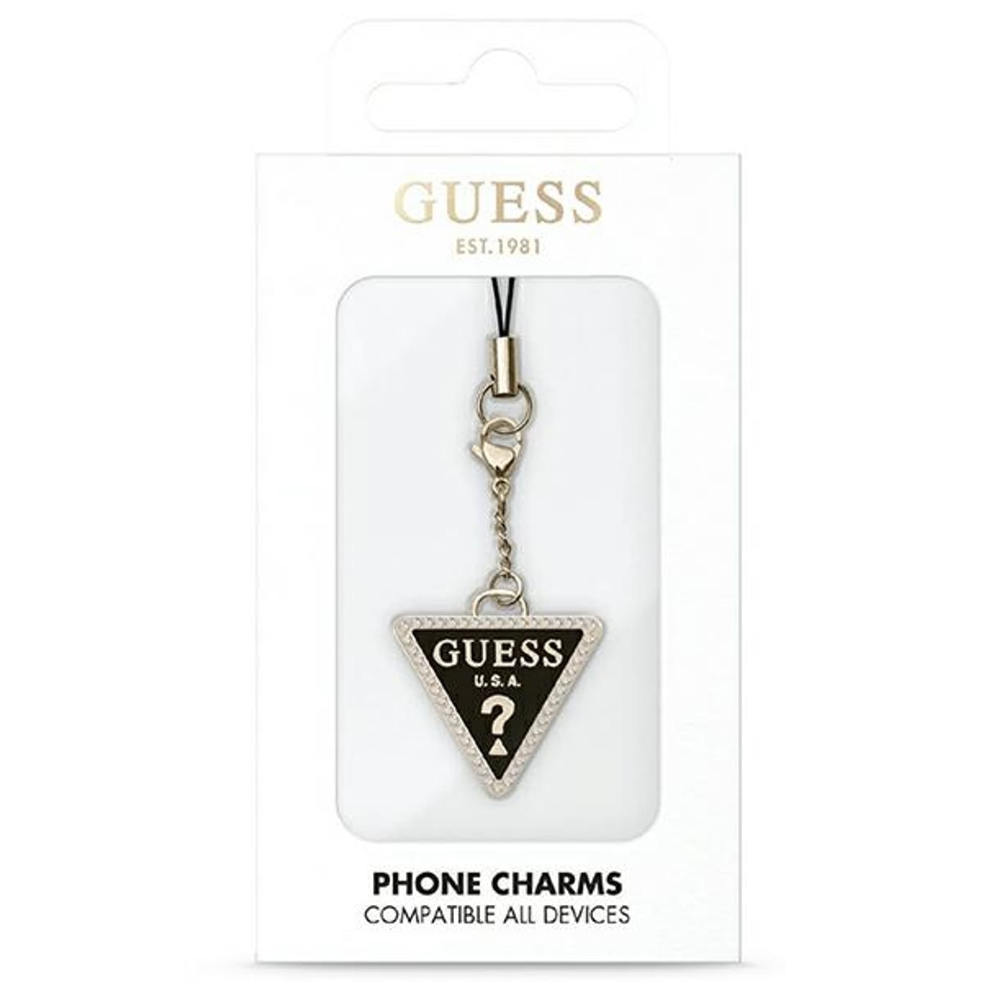 

Guess zawieszka GUCPMTDCK Phone Strap Triangle Diamond Charm with Rhinestones