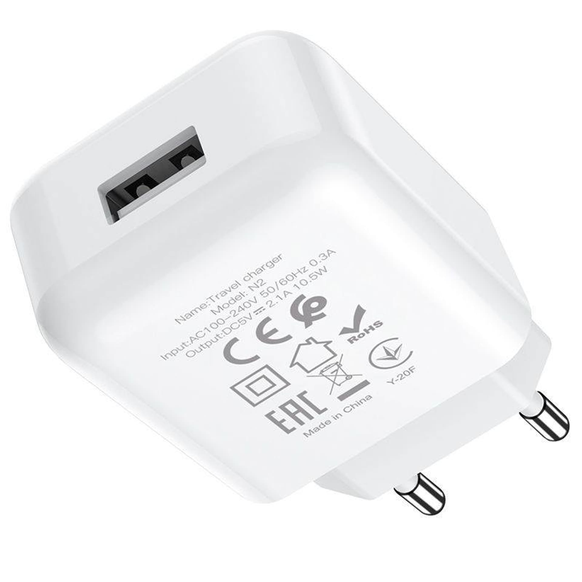 

Ładowarka Sieciowa USB 2.1A + Kabel USB - Micro USB Hoco N2 białe