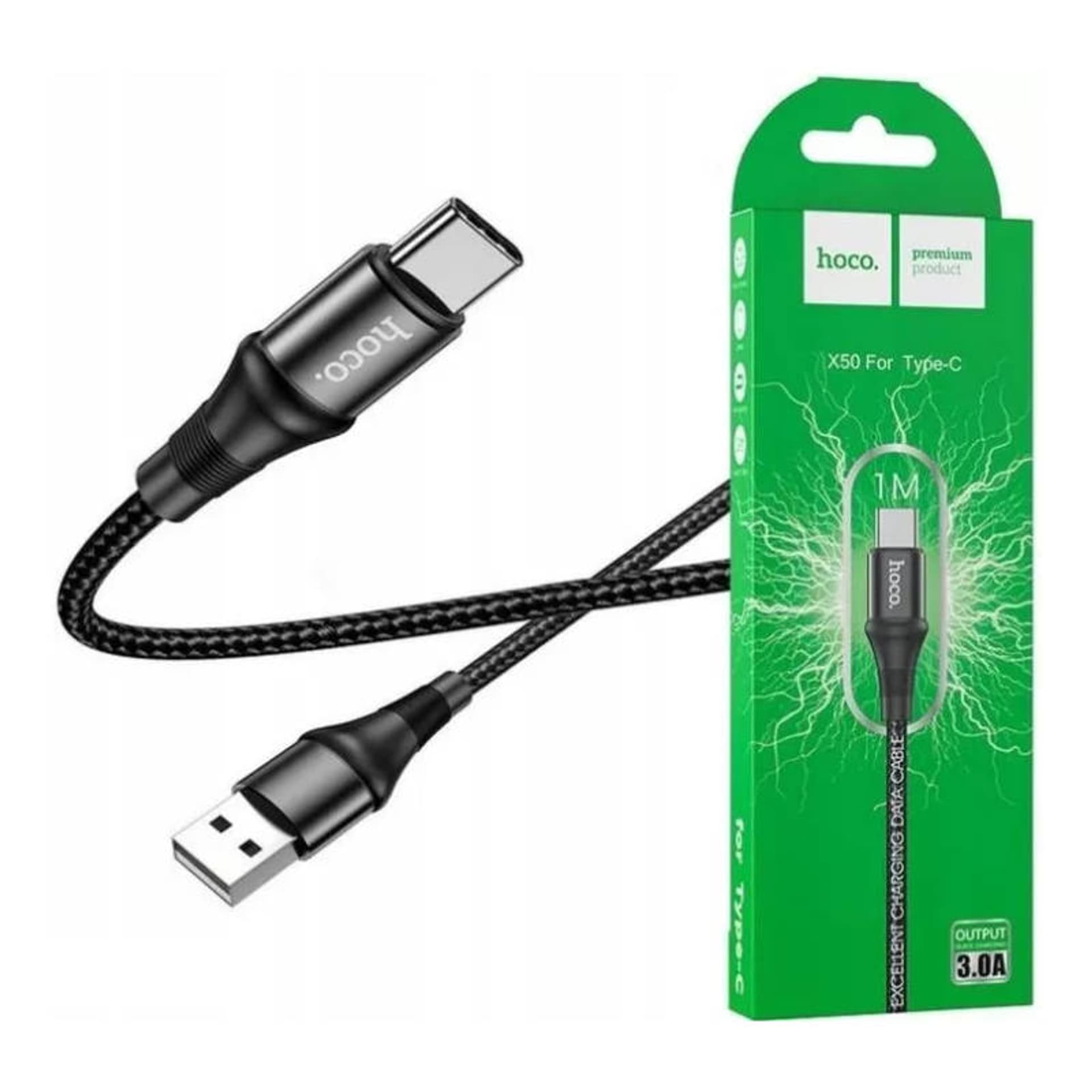 

Kabel 2.4A 1m USB - USB-C Hoco X50 czarny