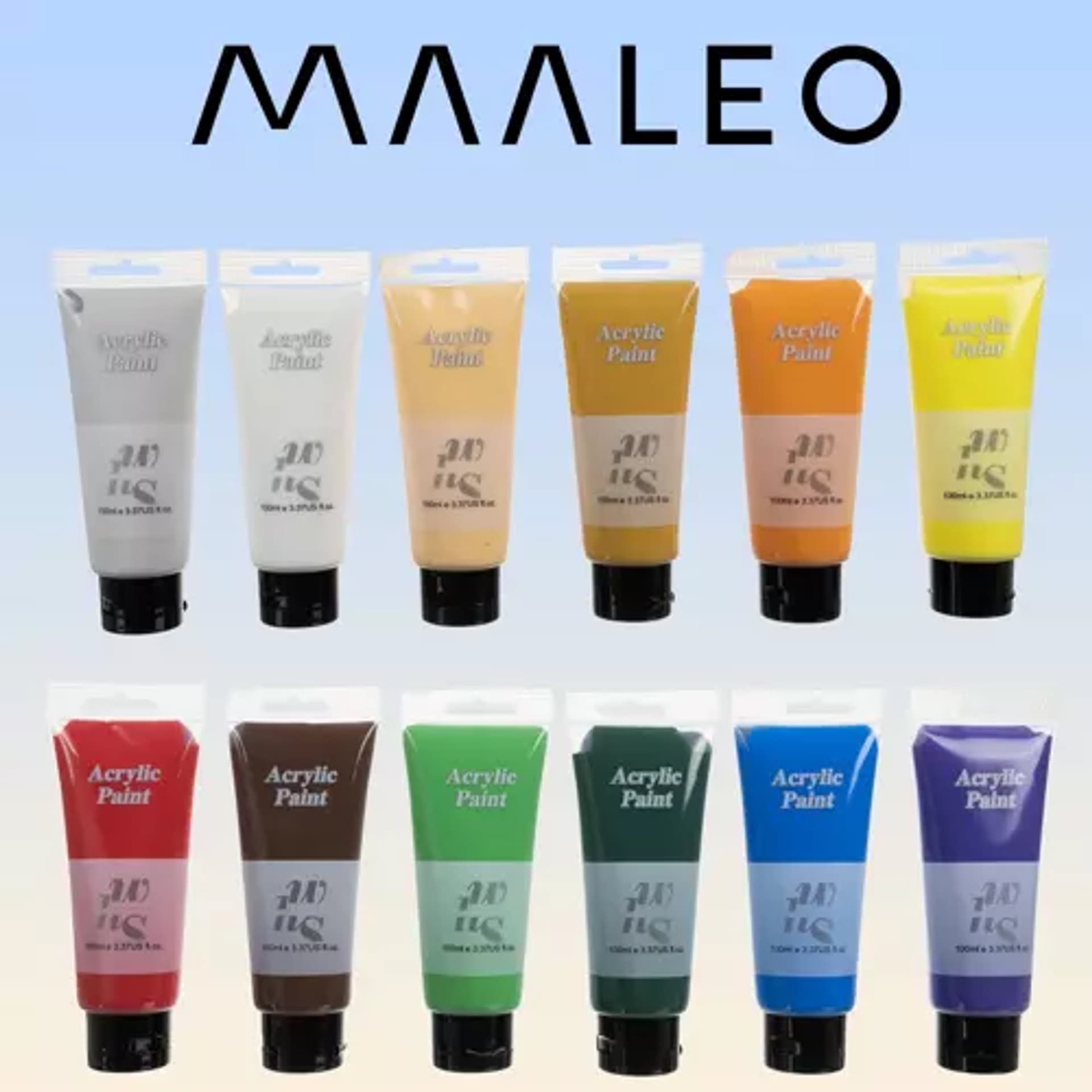 

Farby akrylowe 12szt. 100ml Maaleo 20424