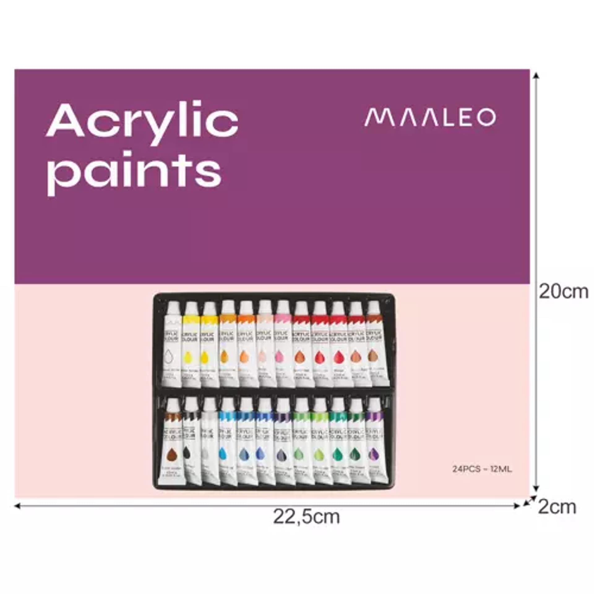 

Farby akrylowe 24szt.- 12ml. Maaleo 20363