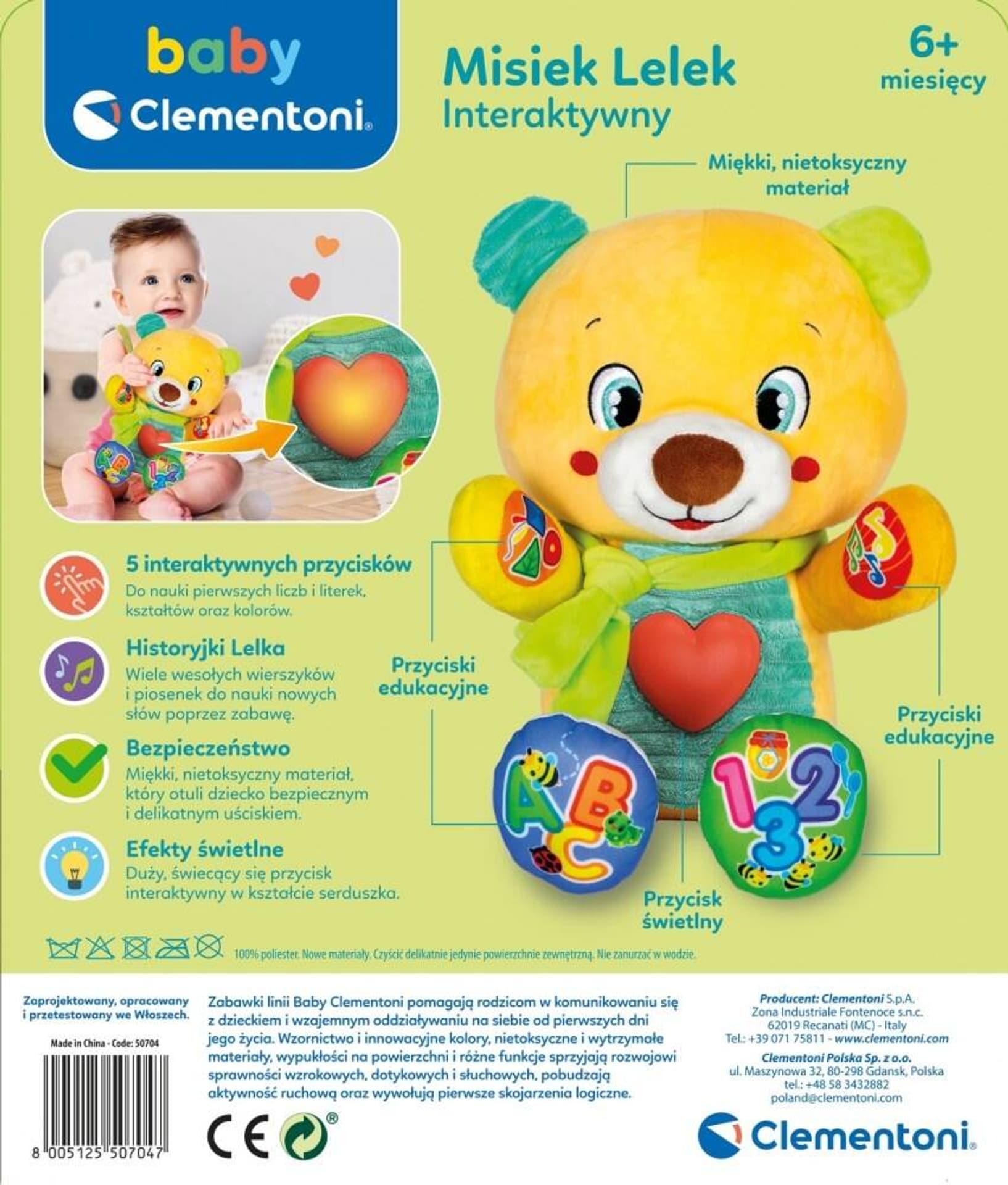 

Interaktywna zabawka Miś Lelek CLEMENTONI 50704