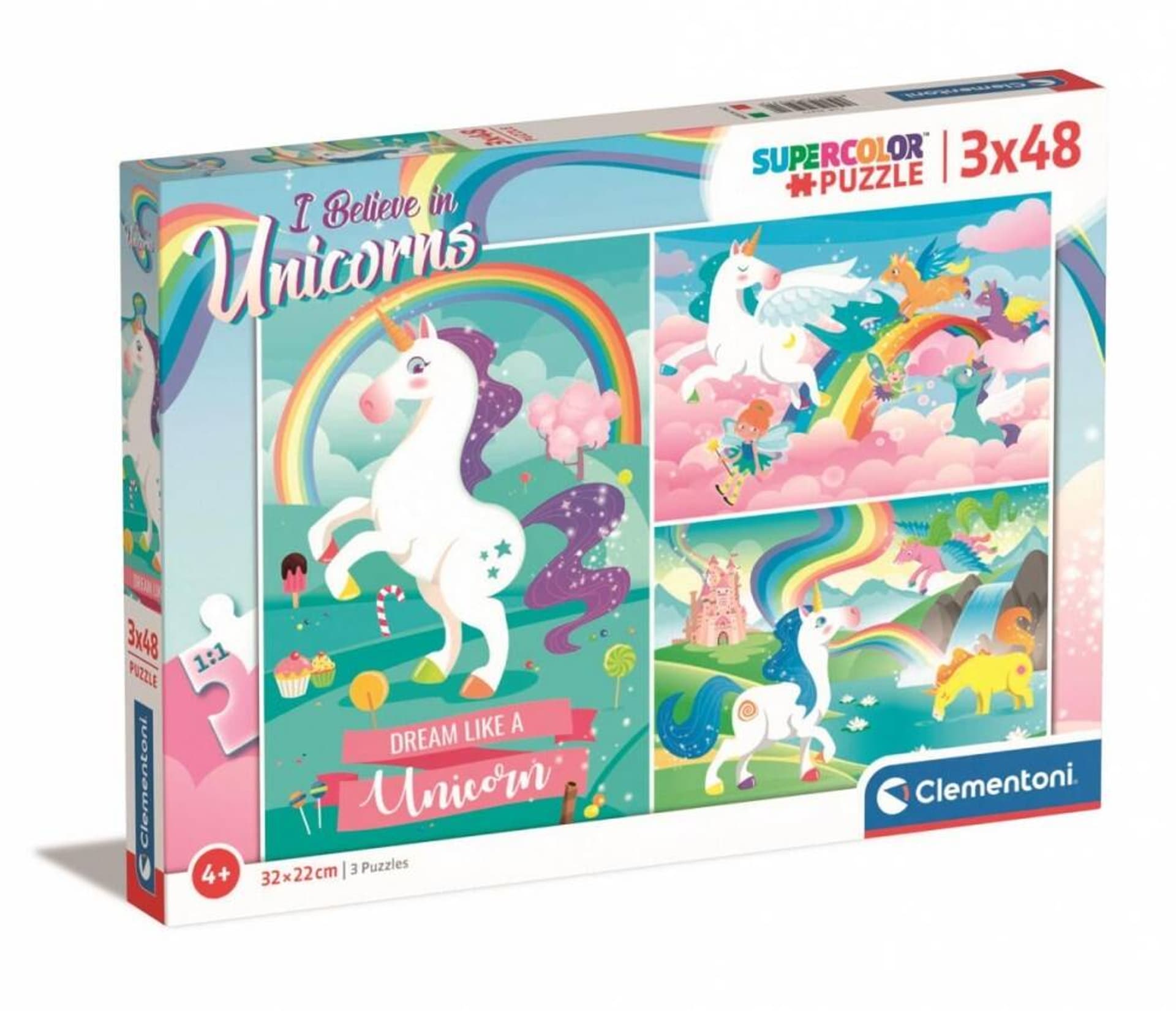 

Puzzle 3x48 elementów Unicorns CLEMENTONI 25231