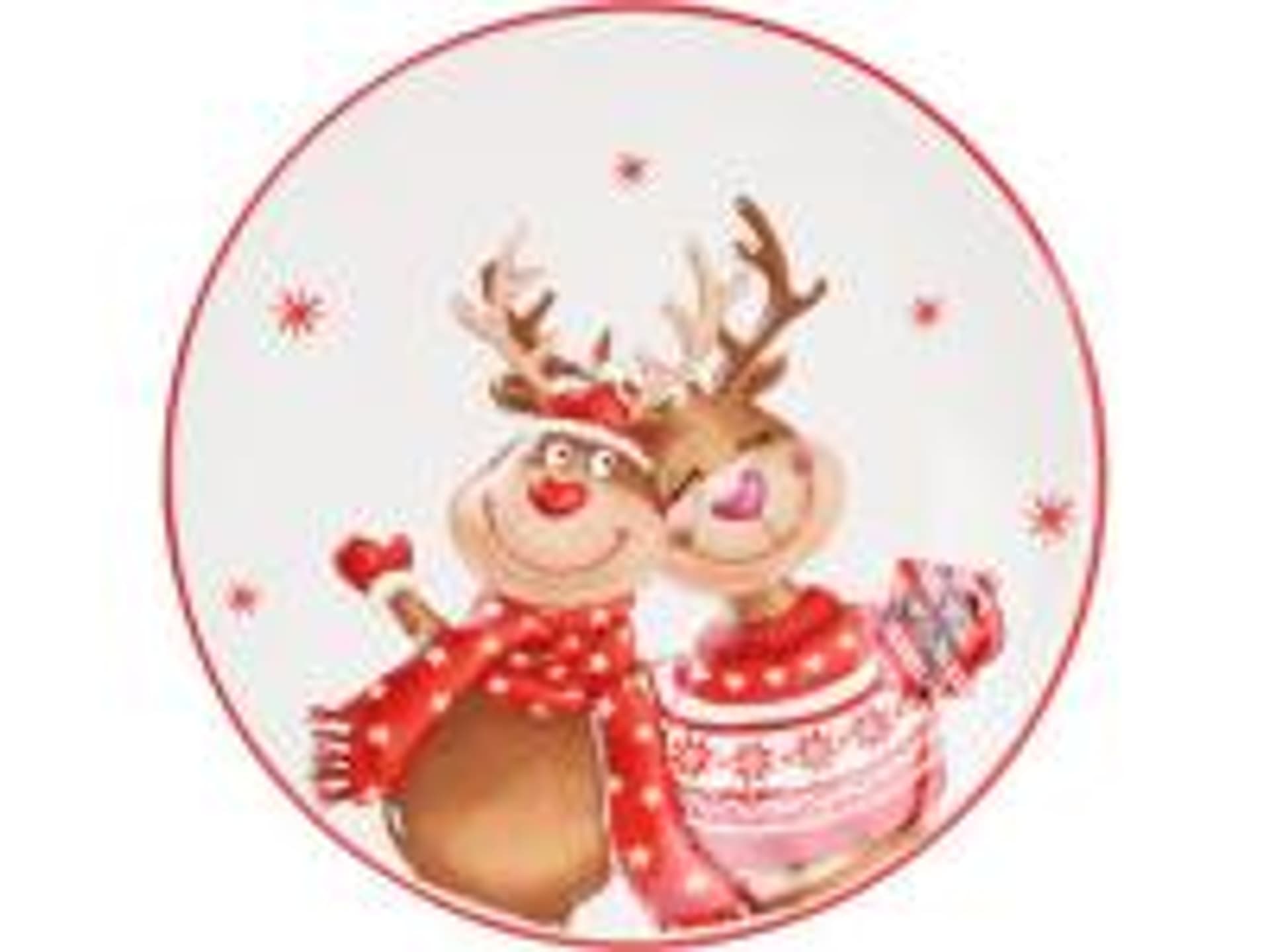 

Talerz ceramiczny owalny 20 cm z motywem reniferów