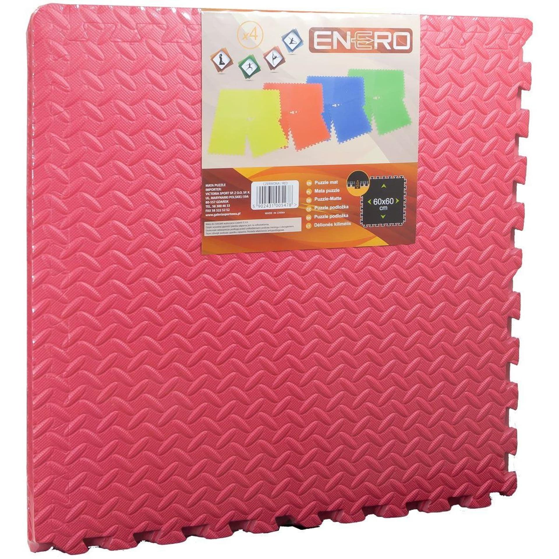 

MATA PUZZLE PIANKOWE EVA 60X60 KPL. 4SZT 12MM ENERO CZERWONA