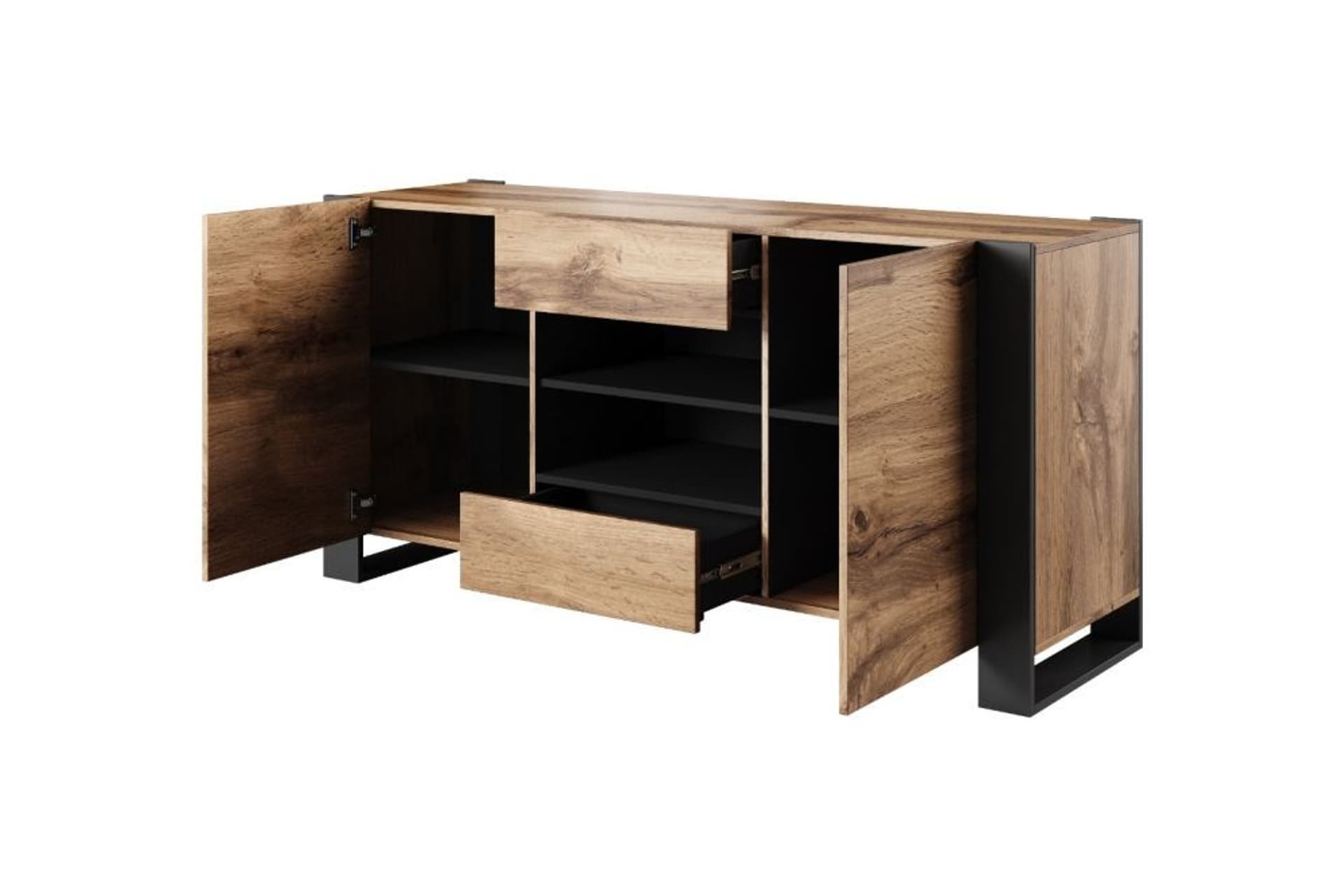 

Komoda WOOD 164/44/80 dąb wotan + antracyt