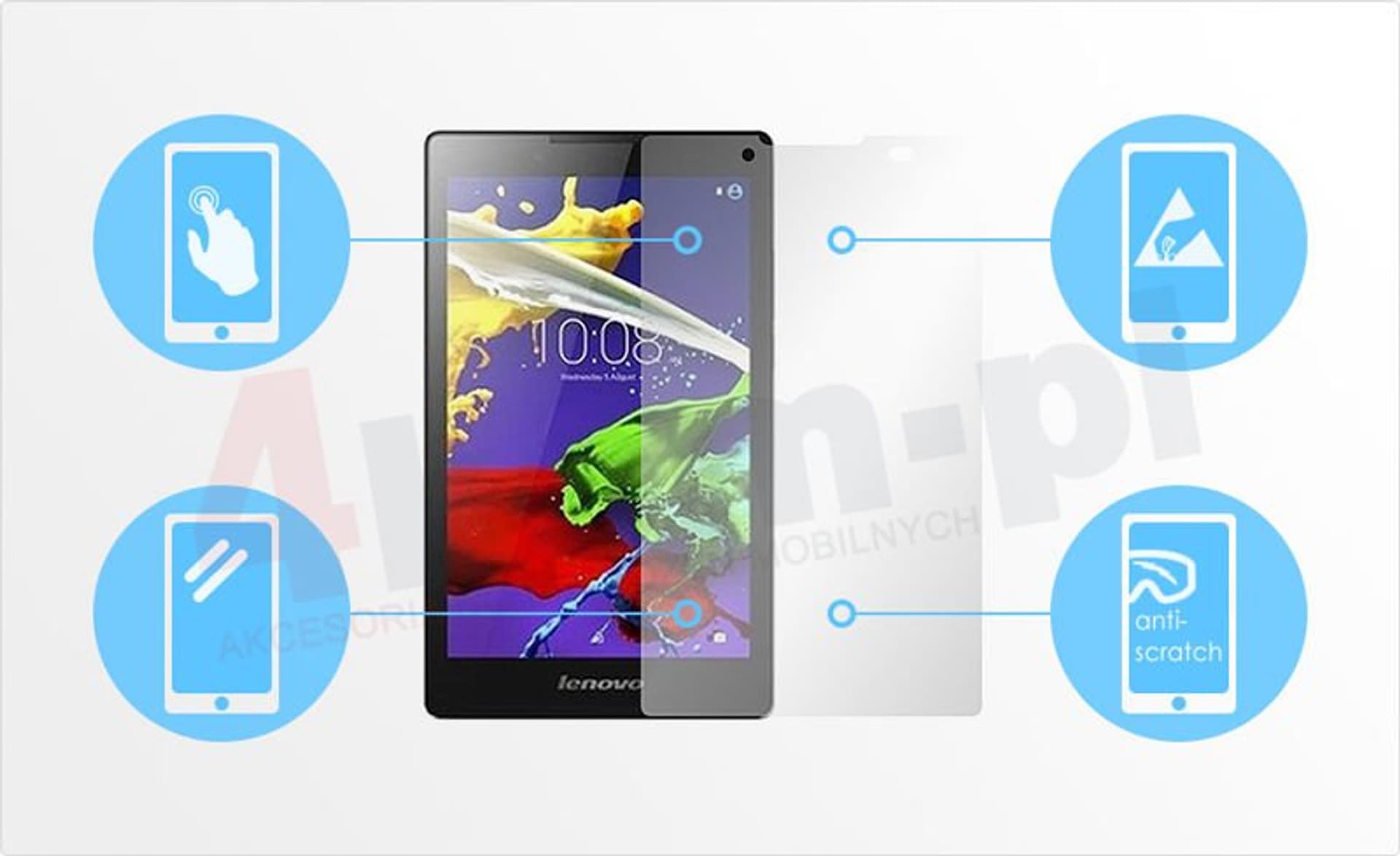 

Folia ochronna na ekran do Lenovo Tab 2 A8-50 F L / Tab 3 8.0