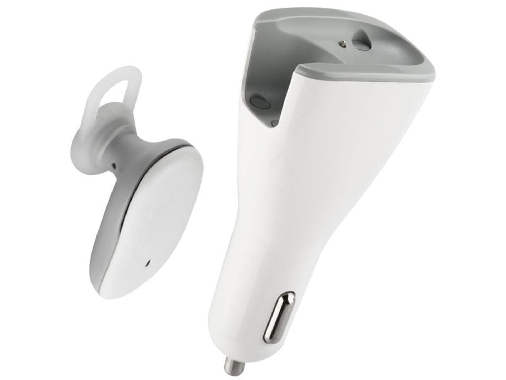 

Benks 2w1 słuchawka Bluetooth + ładowarka samochodowa 2x USB white
