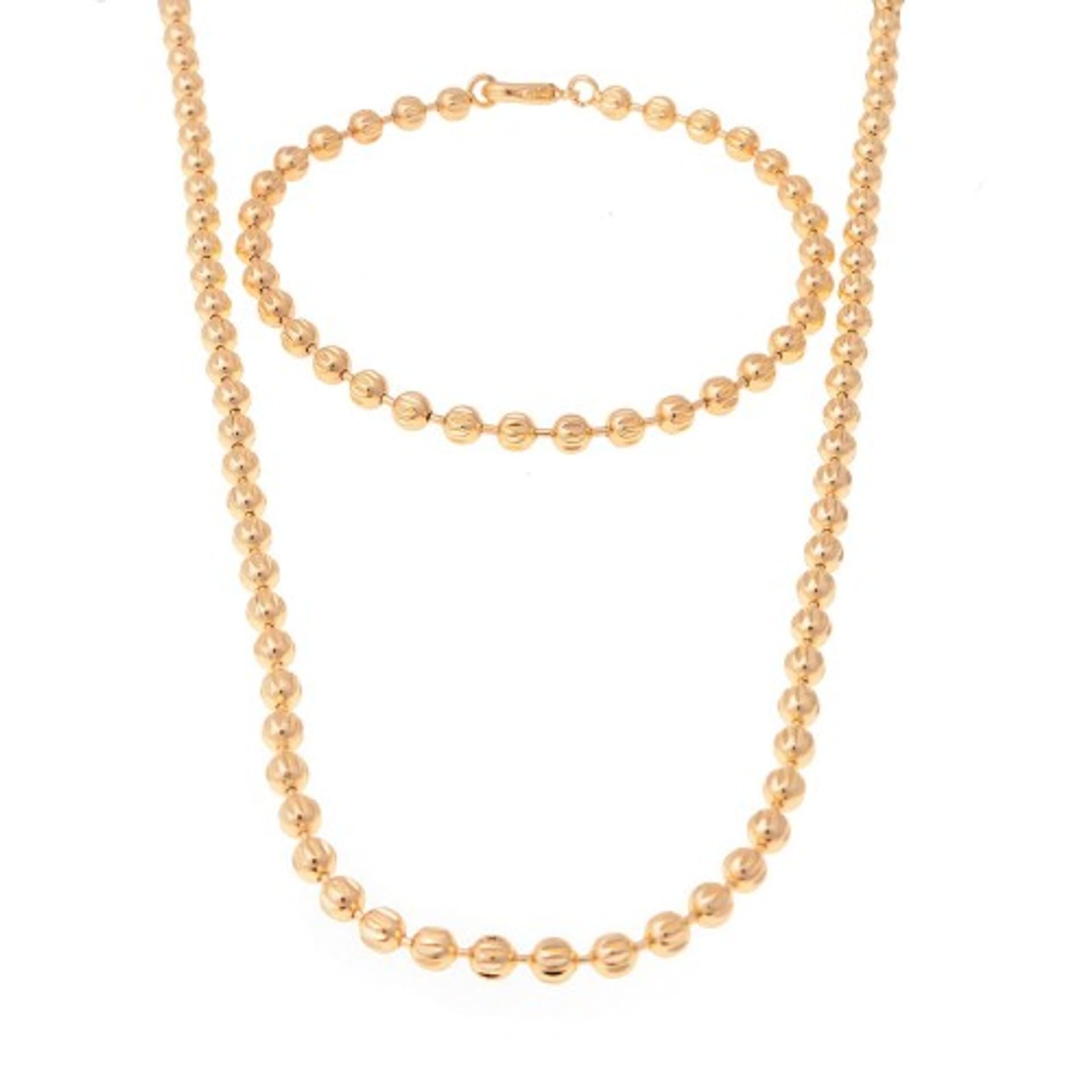 

Komplet pozłacany, ozdobne kuleczki