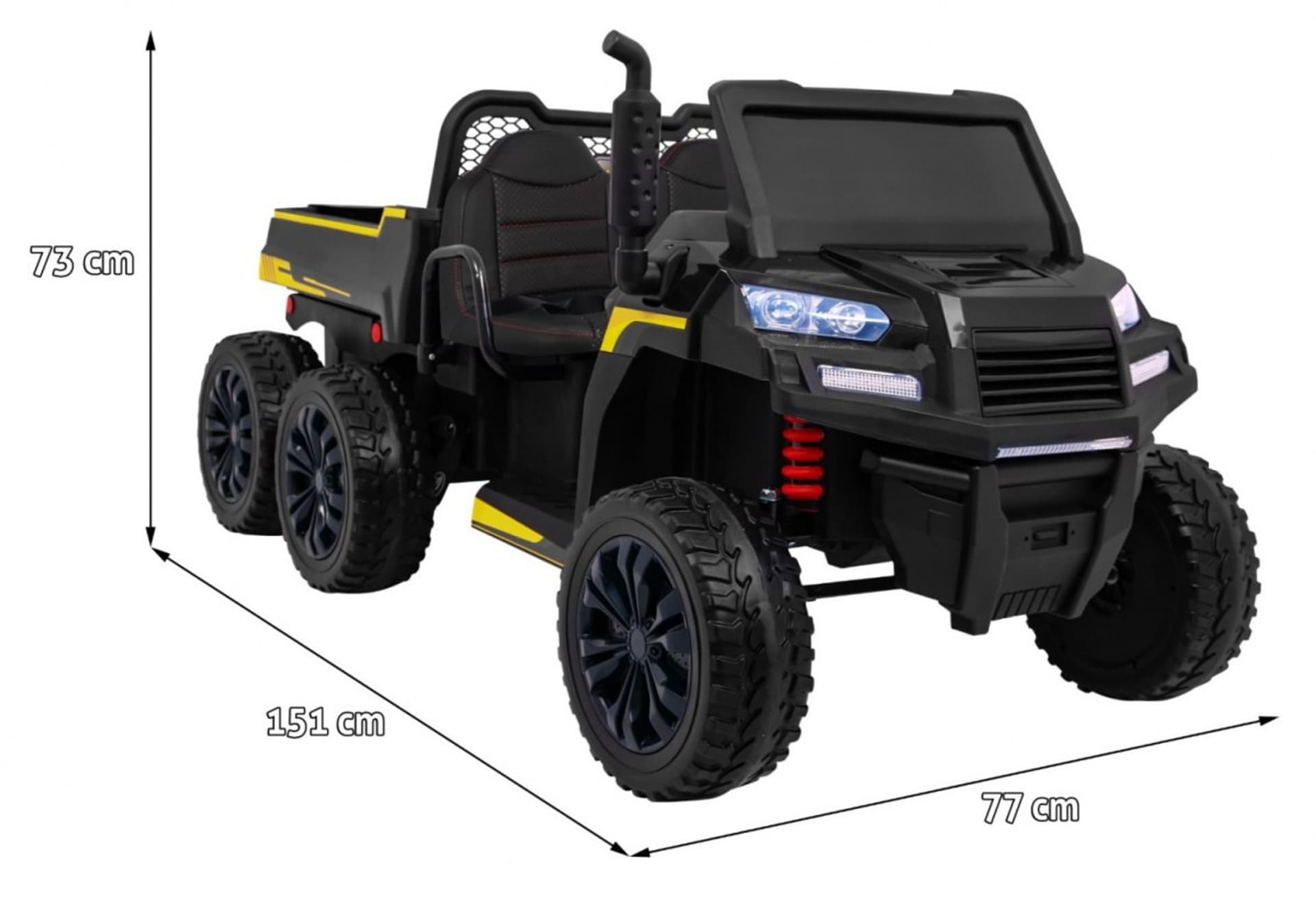 

Autko Farmer Truck dla 2 dzieci Czarny + Napęd 4x4 + Pilot + Kiper + Audio LED