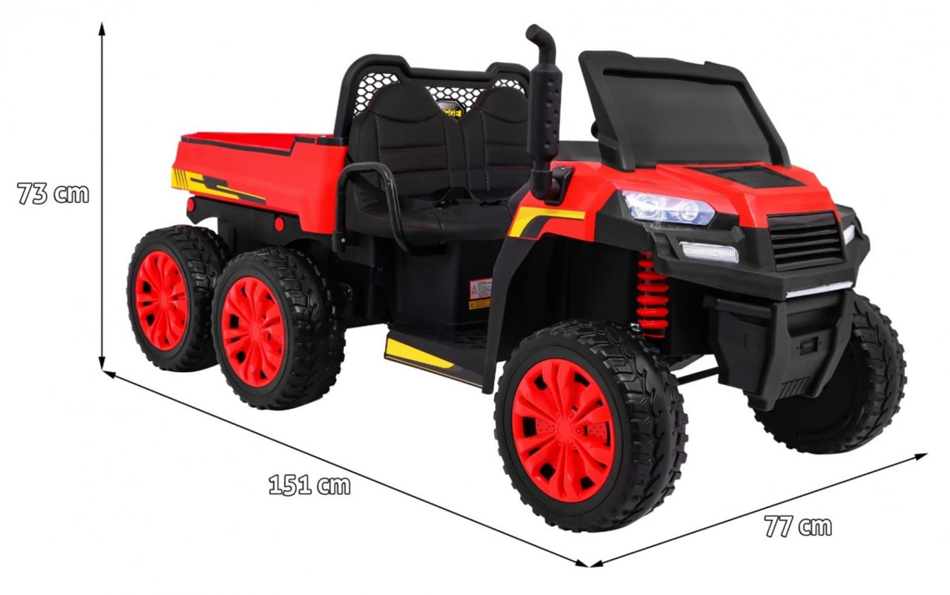 

Autko Farmer Truck dla 2 dzieci Czerwony + Napęd 4x4 + Pilot + Kiper + Audio LED