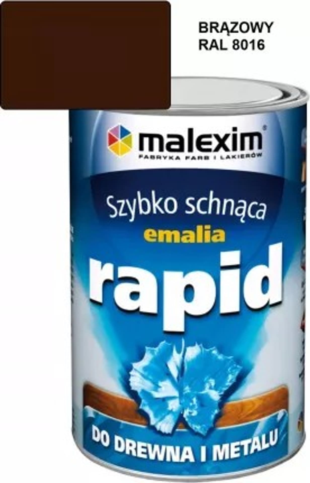 

SZYBKO SCHNĄCA EMALIA ALKIDOWA RAPID BRĄZOWY 8016 0.7L