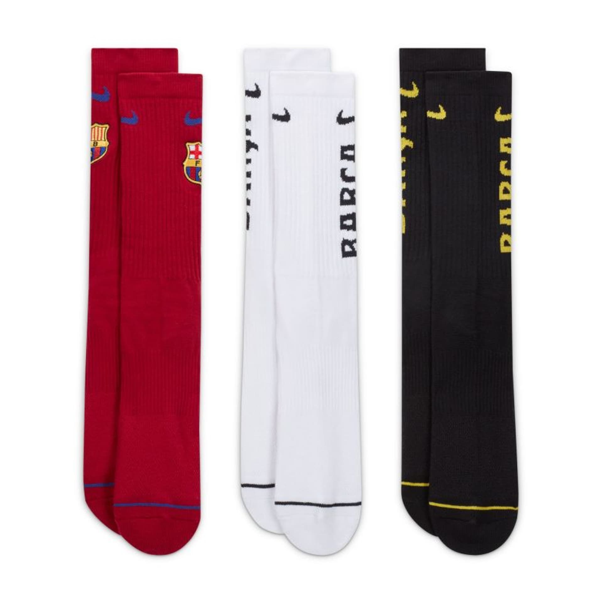 

Skarpety Nike FC Barcelona FD1402 (kolor Biały. Czarny. Czerwony, rozmiar L: 42-46)