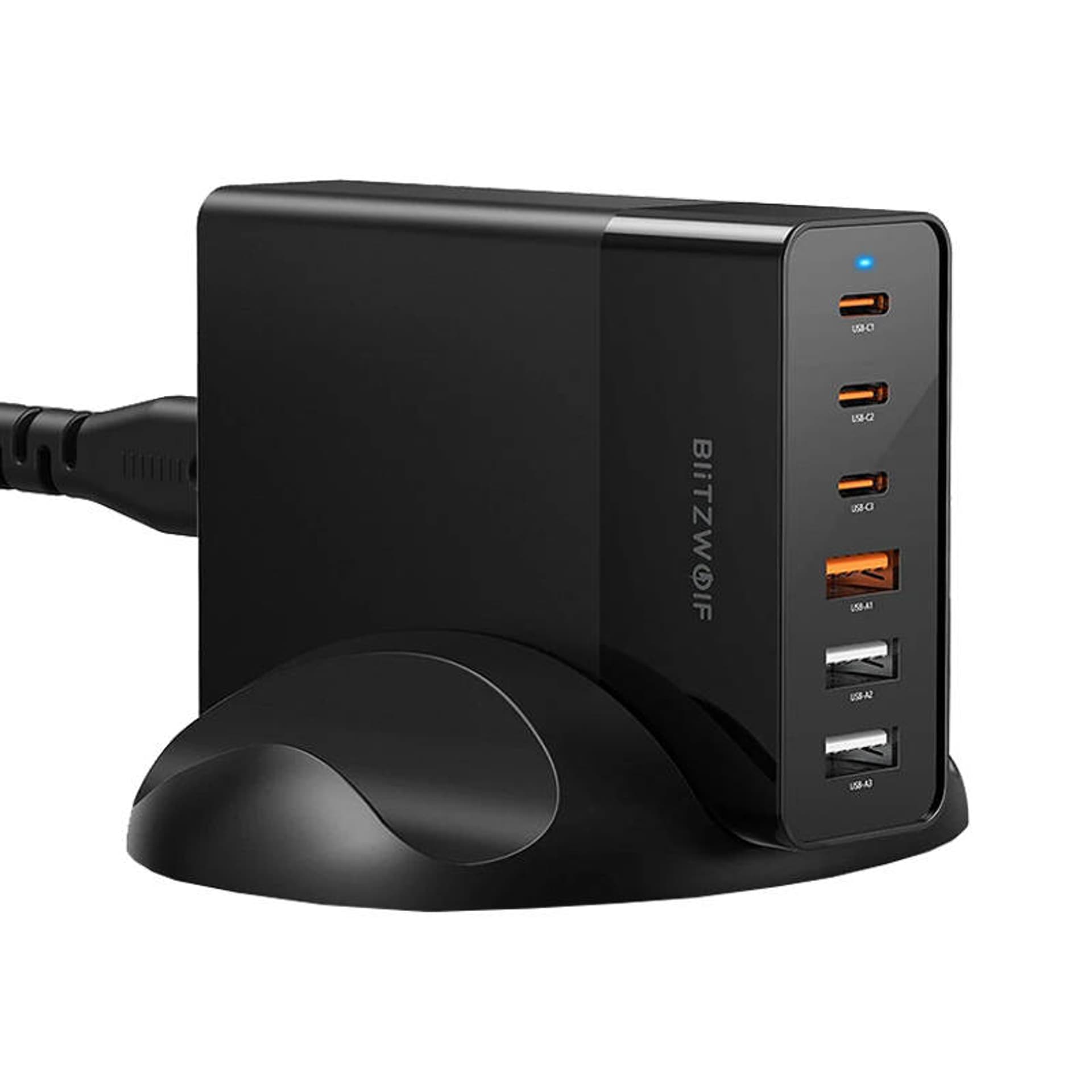 

Ładowarka sieciowa Blitzwolf BW-S25, 75W, 3x USB + 3x USB-C (czarna)