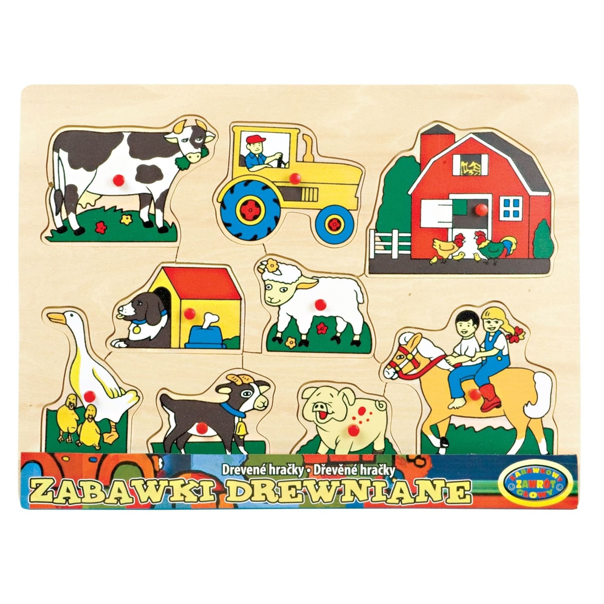 

UKŁADANKA---DREWNIANA farma+zwierzęta