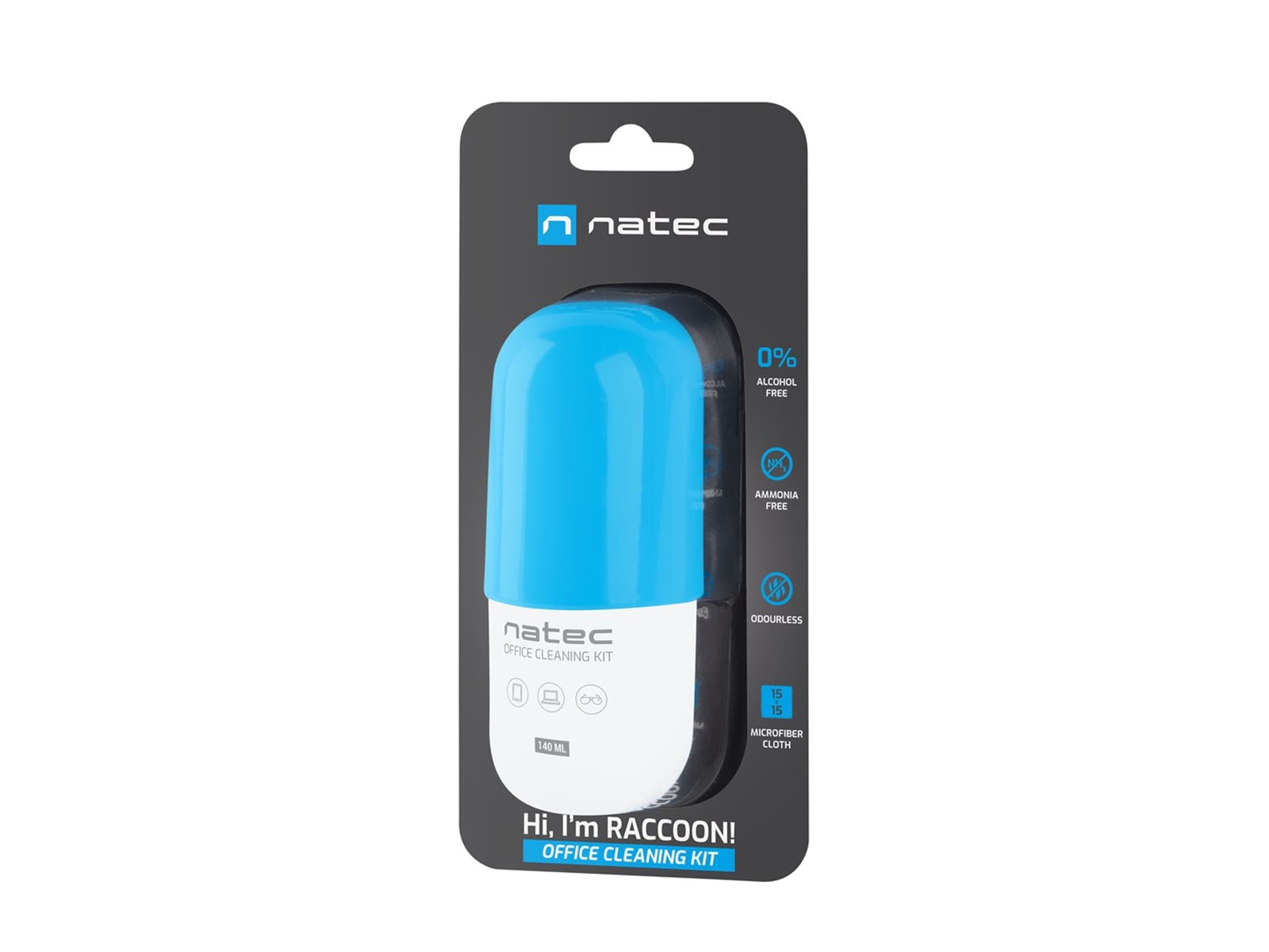 

NATEC ZESTAW DO CZYSZCZENIA RACCOON 140ML + ŚCIERECZKA NSC-1794