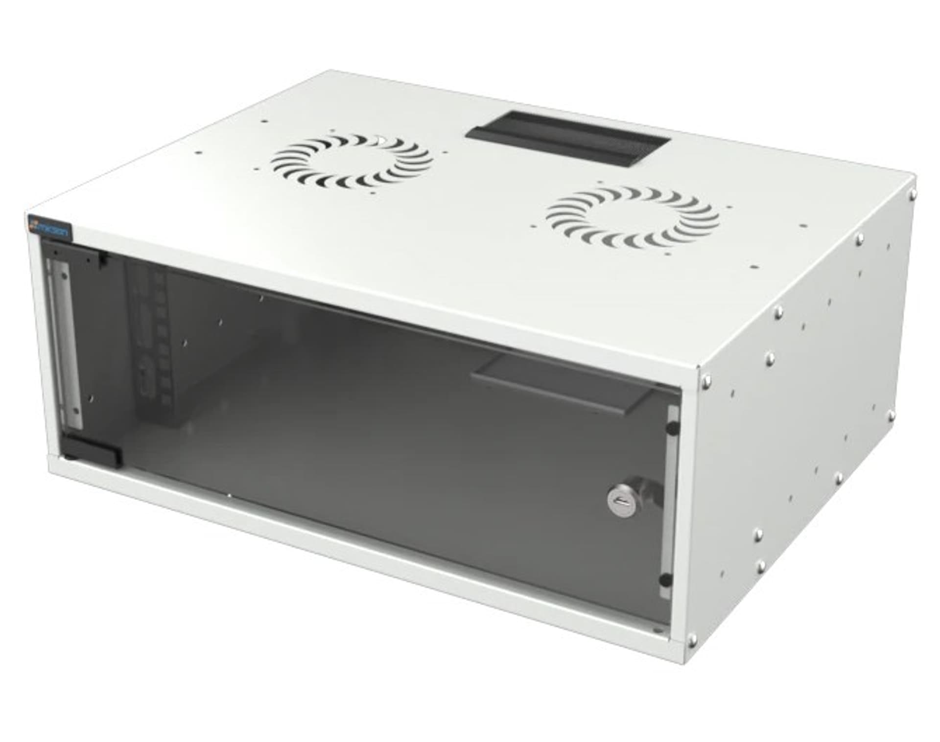 

MIRSAN SOHO Szafa wisząca RACK 19 cali 4U 600mm szara szklane drzwi FLAT PACK ( do samodzielnego montażu )