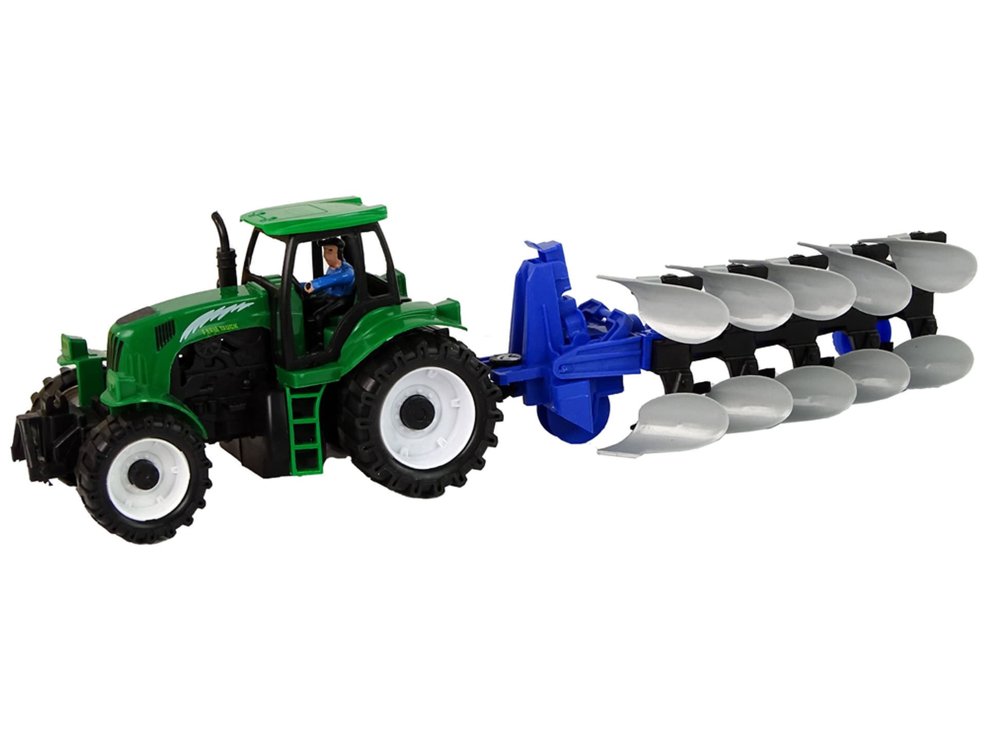 

Zielony Traktor z Pługiem Farma