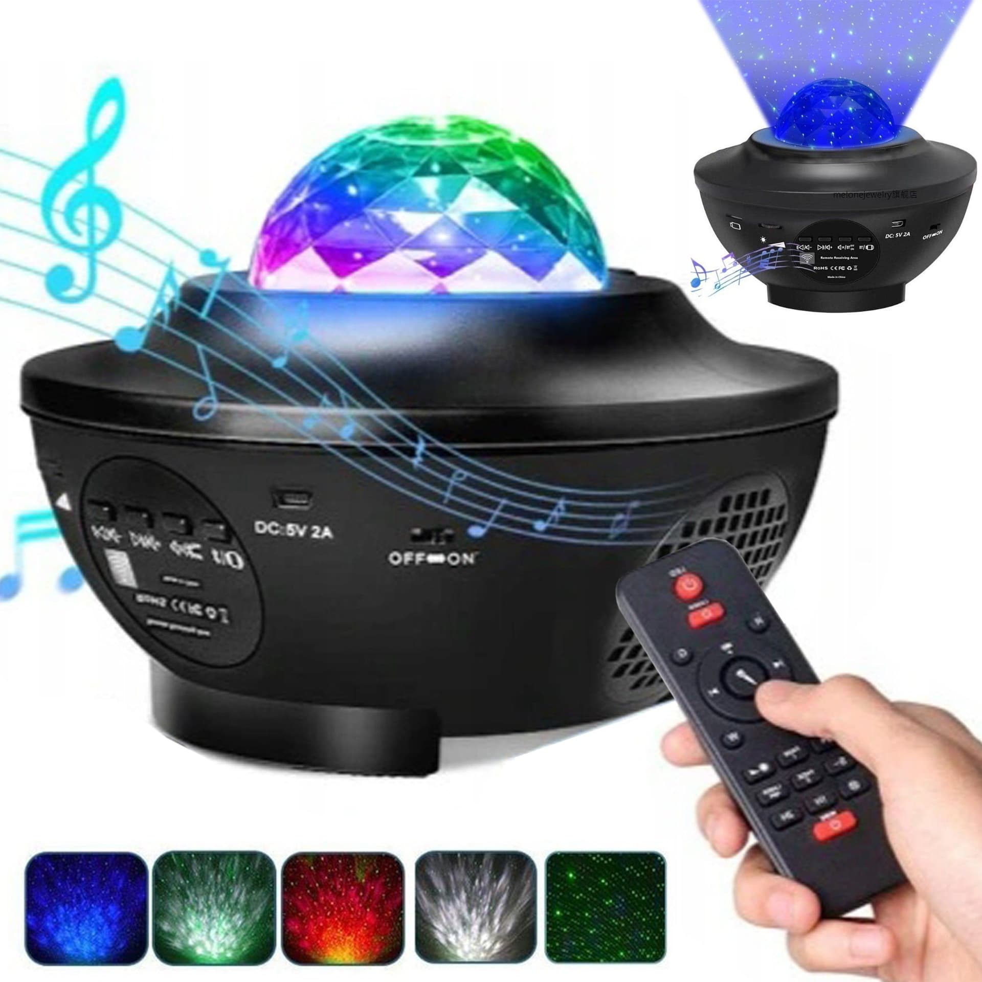 

PROJEKTOR GWIAZD GŁOŚNIK BLUETOOTH LAMPKA NOCNA