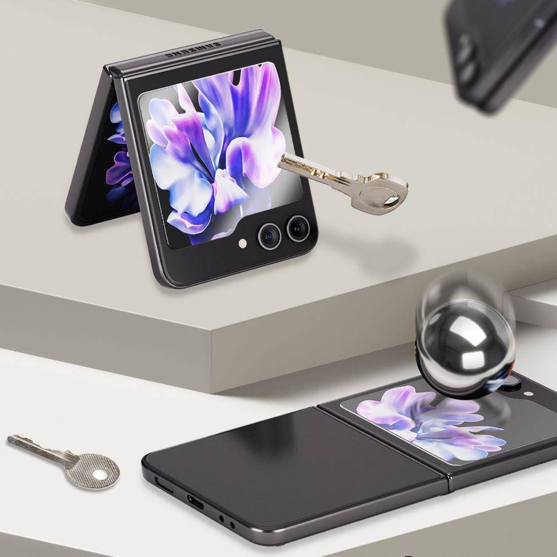 

Folia Ochronna SAMSUNG GALAXY Z FLIP 5 Whitestone ALL-IN-ONE 2-SET Clear