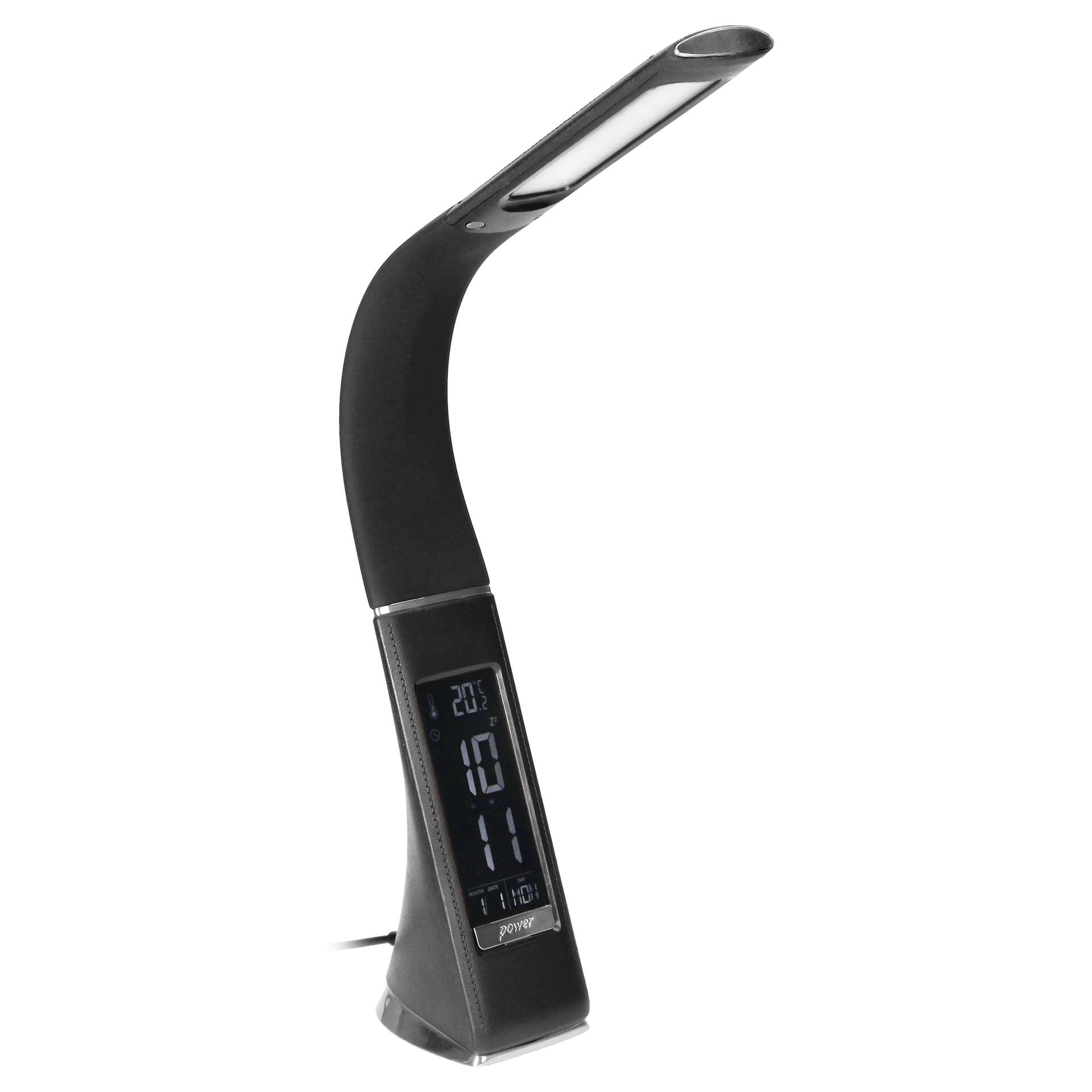 

DOLOMIT LED 5W, lampka biurkowa z budzikiem, 400lm, 4000K, czarna