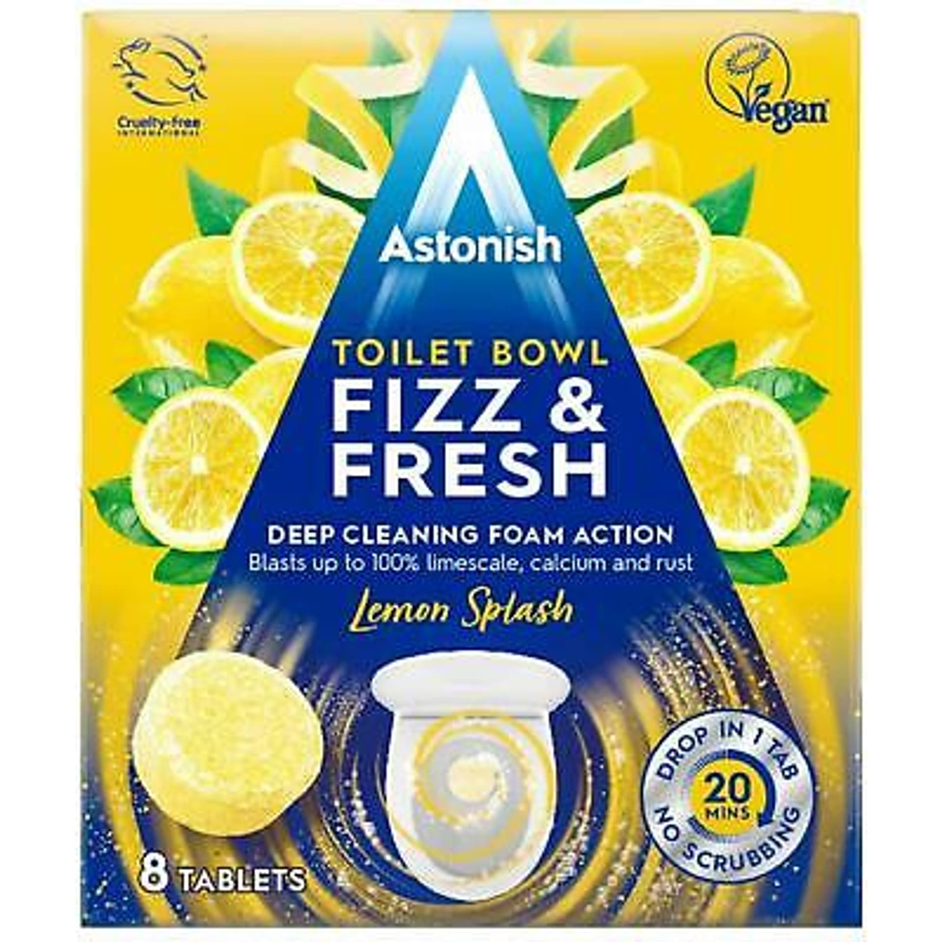 

ASTONISH Tabletki do czyszczenia toalety 8szt LEMON 8x25g