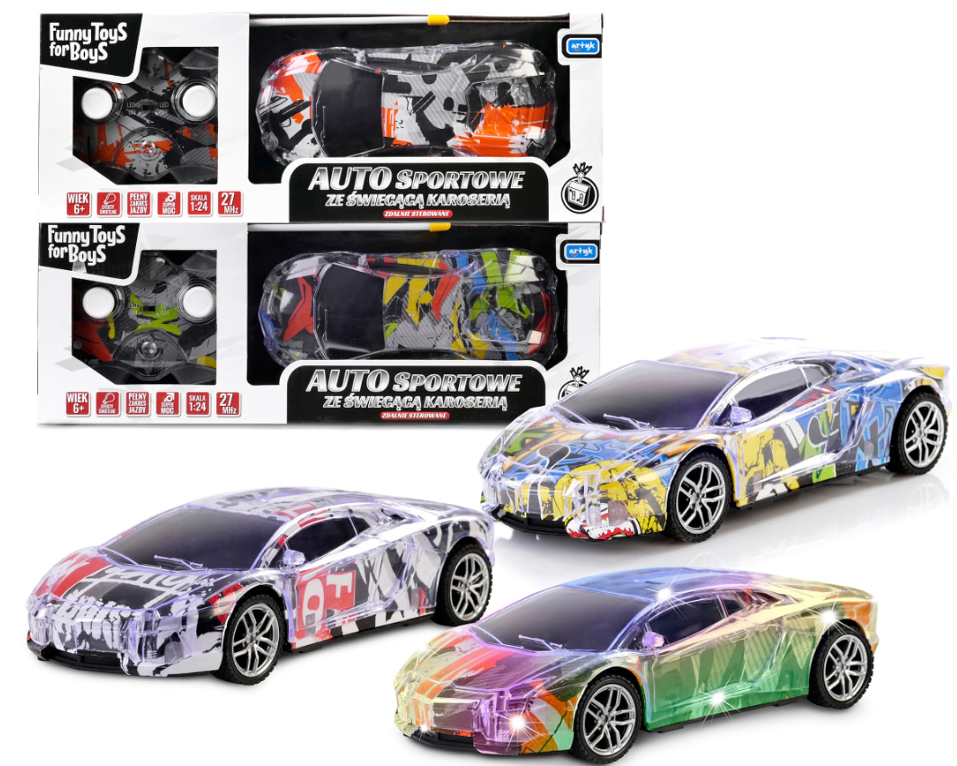 

SAMOCHÓD ZDALNIE STEROWANY AUTO ŚWIECI LED RC DUŻY