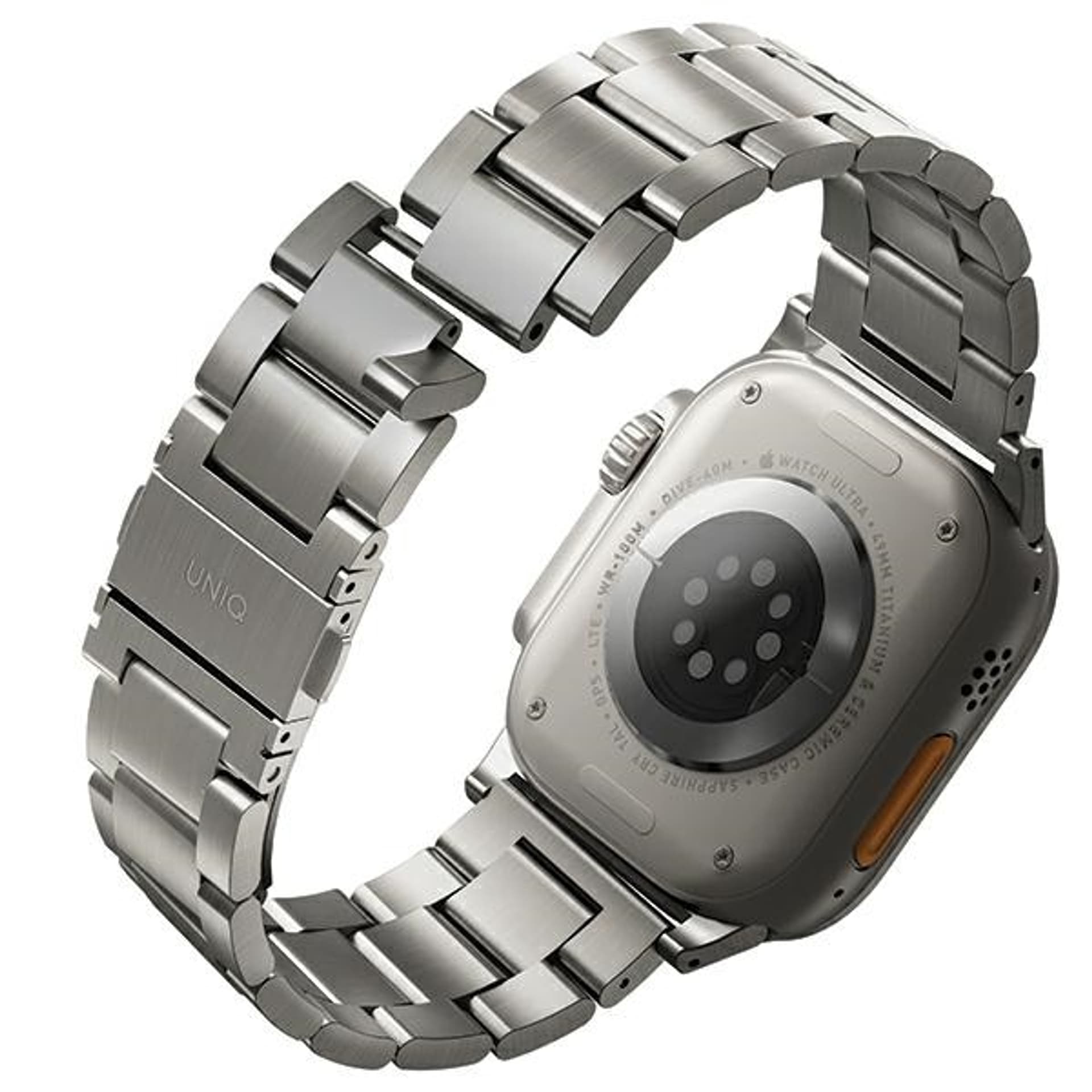 

UNIQ pasek Osta Apple Watch 42/44/45/ 49mm Series 1/2/3/4/5/6/7/8/SE/SE2/Ultra Stainless Steel srebrny/titanium silver