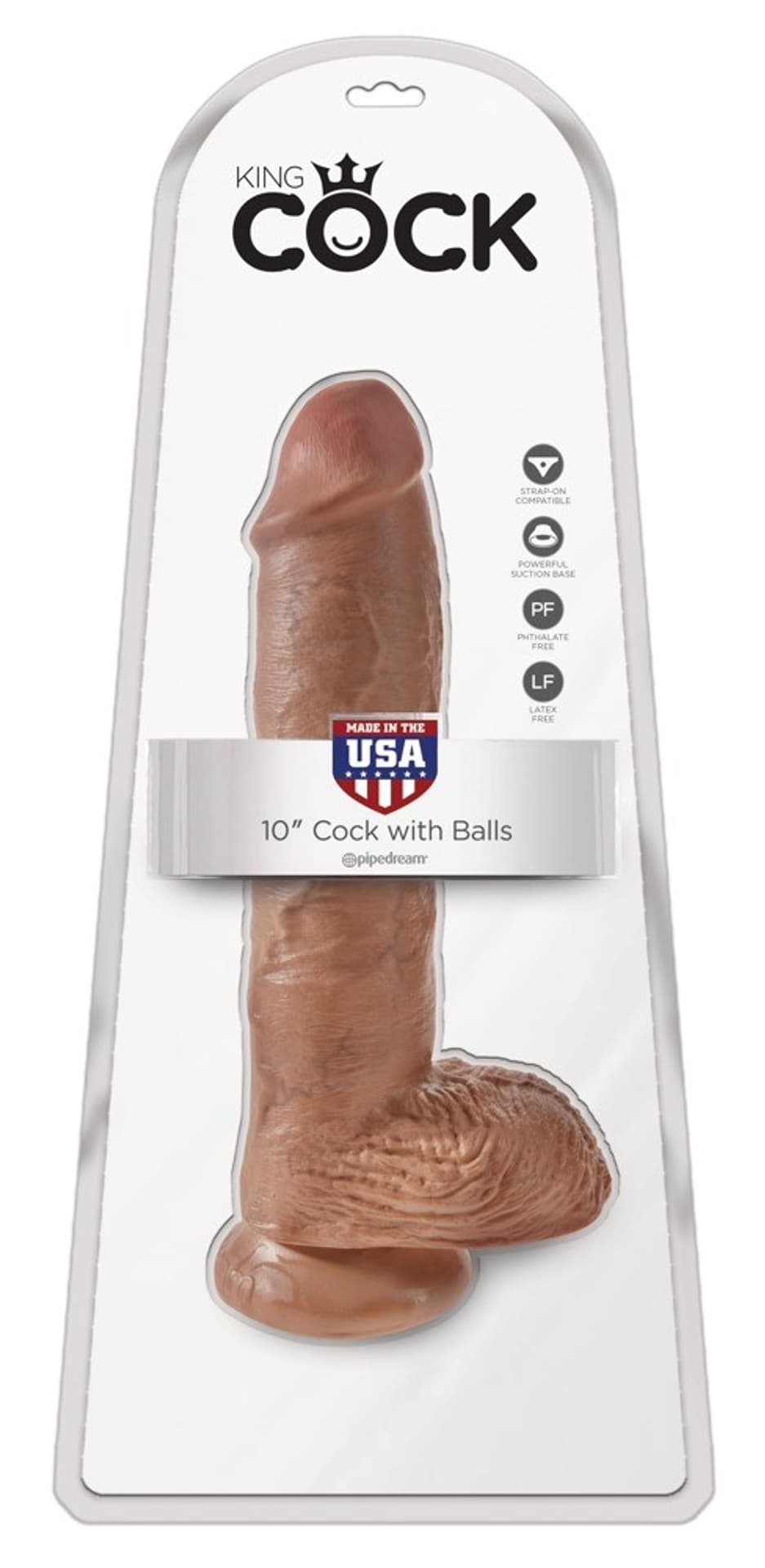 

King Cock 10 inch Balls Tan
