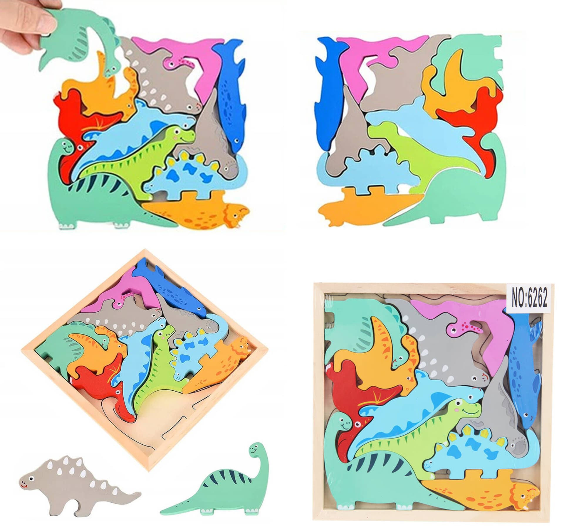 

UKŁADANKA DREWNIANA DINOZAURY 12 ELEMENT