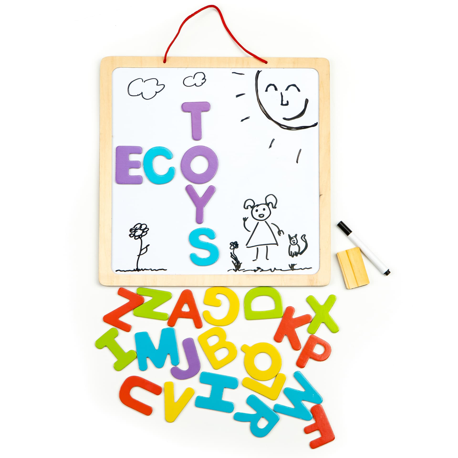 

Tablica edukacyjna 3w1 magnetyczna kredowa literki ECOTOYS