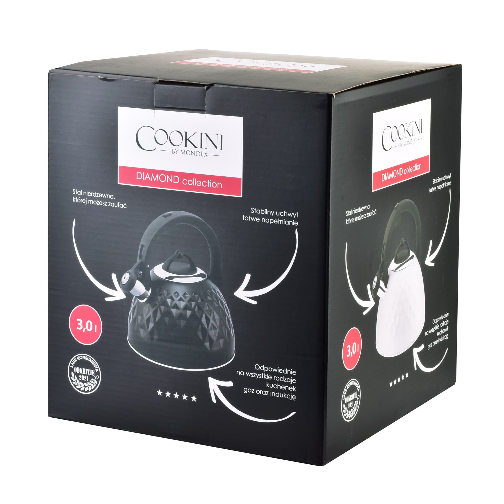 

DIAMOND Czajnik 3,0L czarny COOKINI 22x24xh25cm