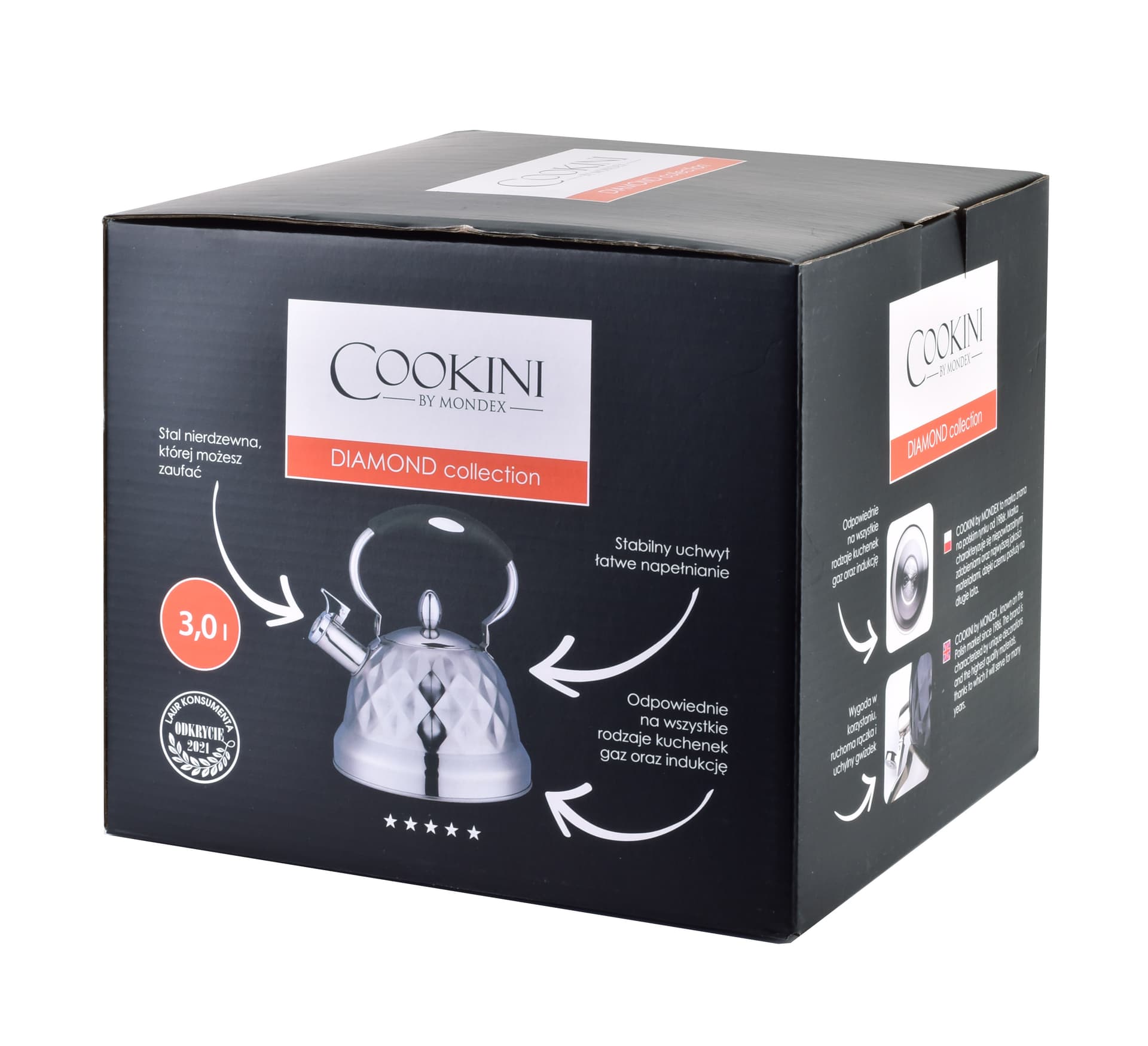 

DIAMOND Czajnik 3,0L satynowy COOKINI 22.5x28xh27.5cm