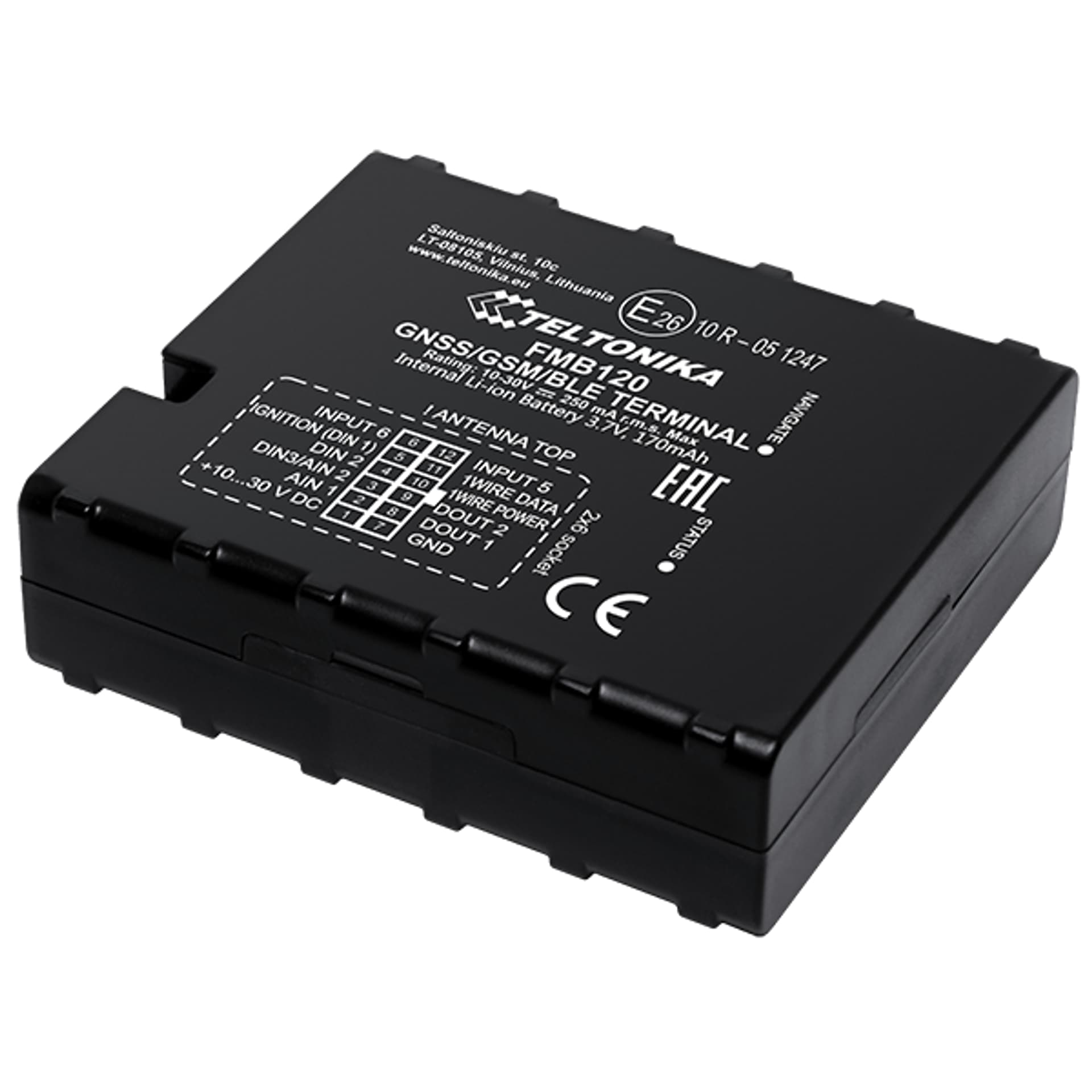 

TELTONIKA FMB120 GNSS/GSM/BLUETOOTH TRACKER WITH INTERNAL GNSS/GSM ANTENNAS AND INTERNAL BATTERY FMB120B6XW01