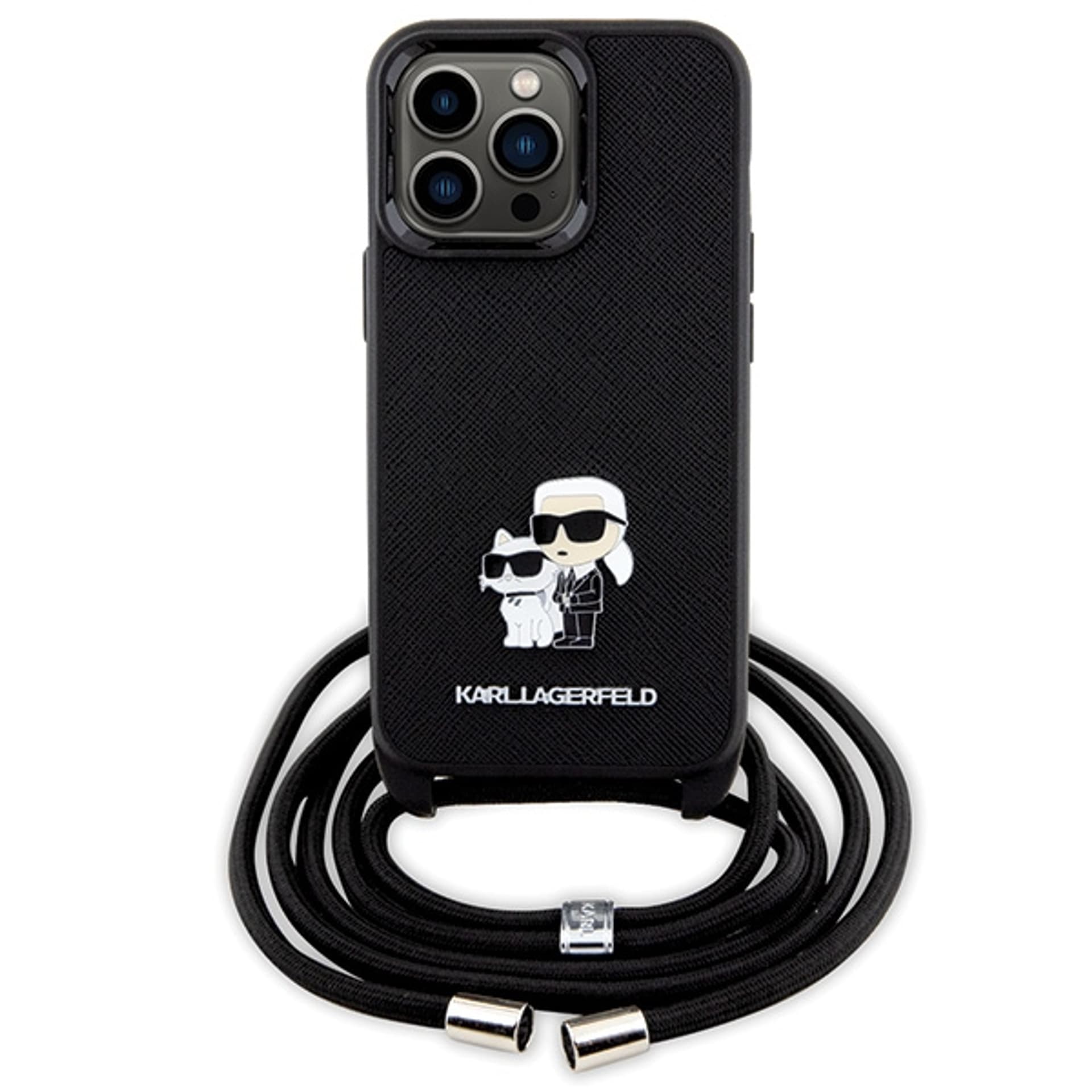 

Karl Lagerfeld KLHCP13LSAKCPSK iPhone 13 Pro / 13 6.1" hardcase czarny/black Crossbody Saffiano Metal Pin Karl & Choupette
